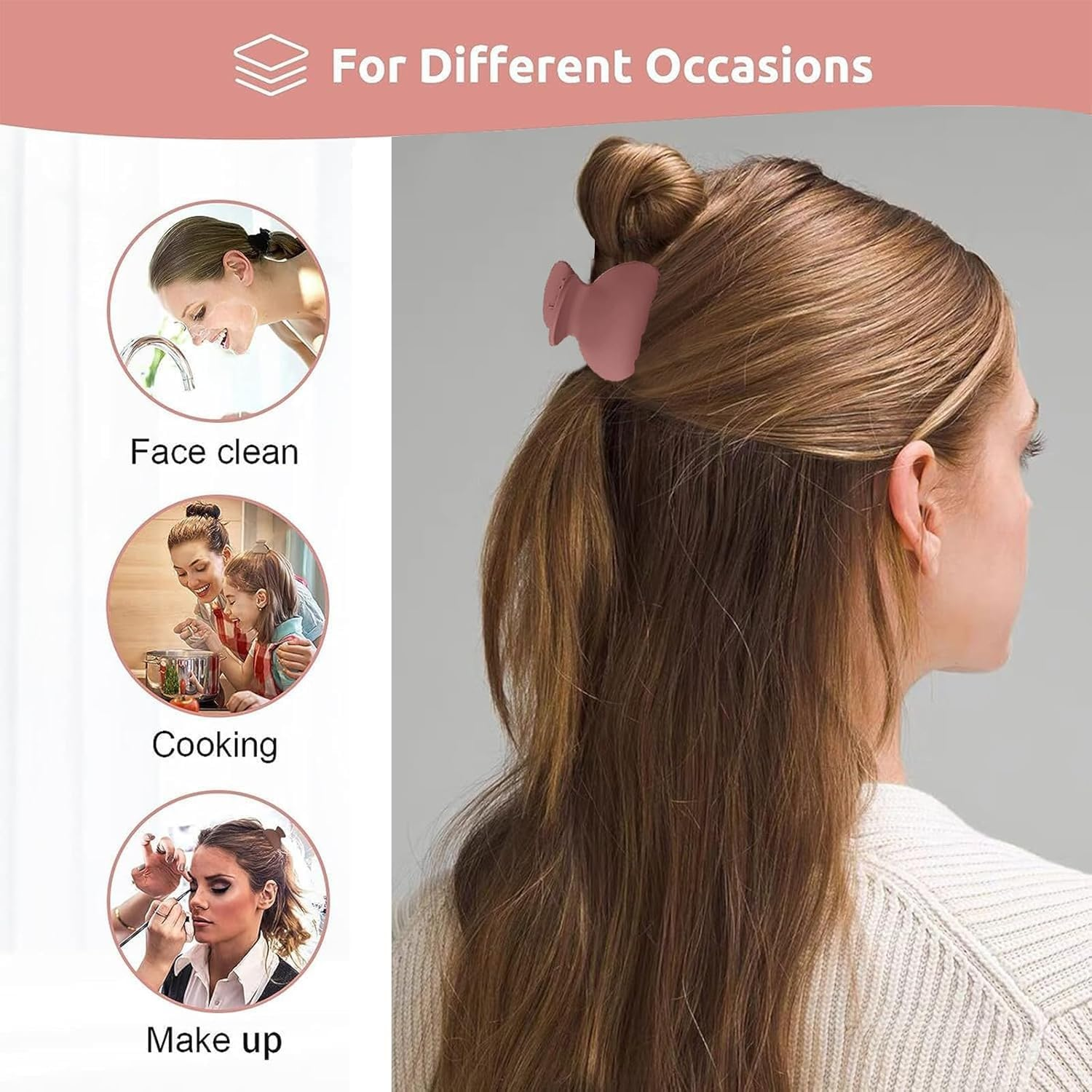 10 X Mini Hair Clips for Women - Practical Hair Accessories with Double Teeth, Mini and Lightweight Design for Daily Hairdressing, Crab Hair Barrette for Women and Girls, Multi Colours image number 2