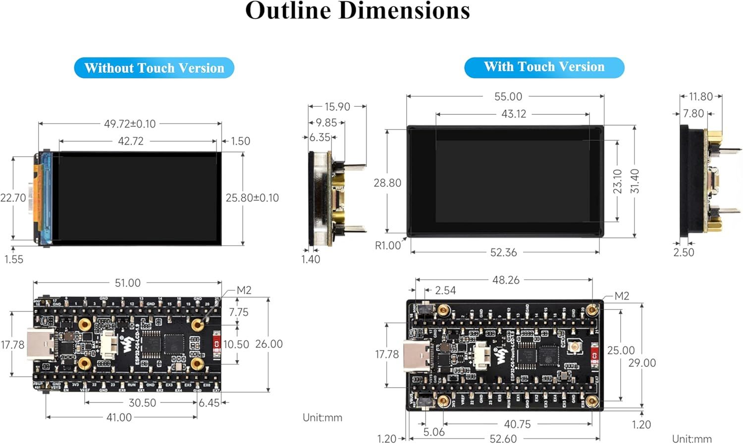 ESP32-C6 1.9Inch Touch LCD Display Development Board, 170X320 Pixels, 262K Color, 160Mhz Running Frequency RISC-V Single-Core Processor, Wf-I 6 & BLE, ESP32 with Display,Compatible with Pico Header image number 1