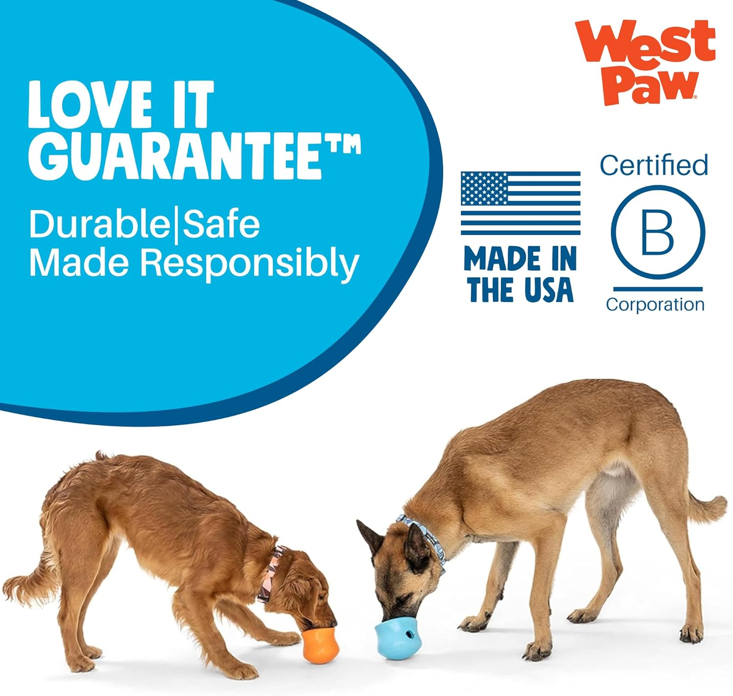 WEST PAW Zogoflex Toppl Interactive Treat Dispensing Dog Puzzle Play Toy, 100% Guaranteed Tough, It Floats!, Made in USA, Small, Aqua image number 6