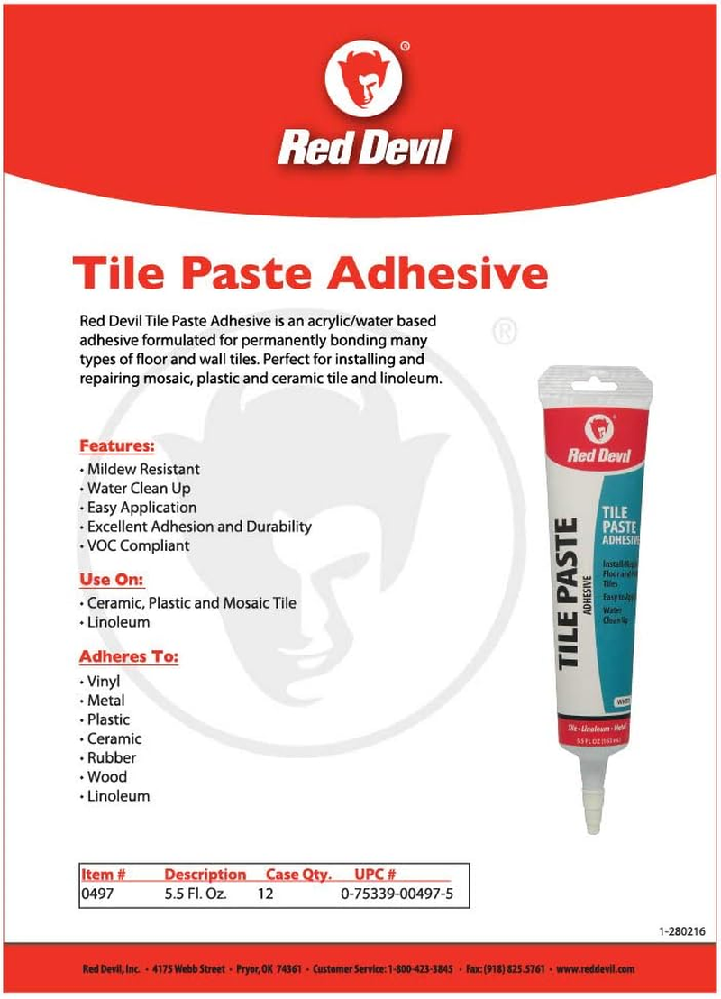 Red Devil Tile Paste Adhesive 160 Ml image number 1