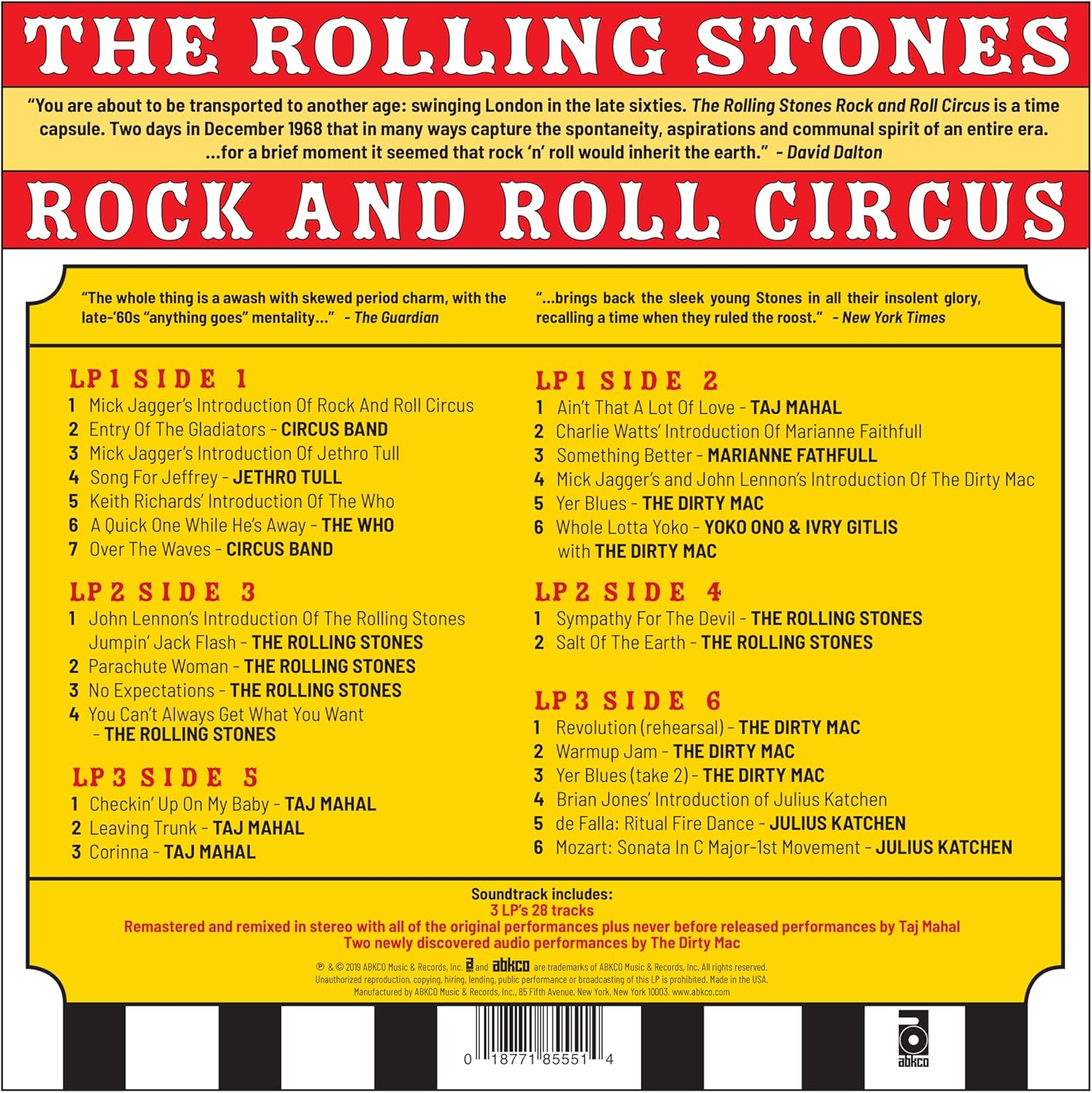 Rolling Stones Rock & Roll Circus (180G/3 Lp) image number 1