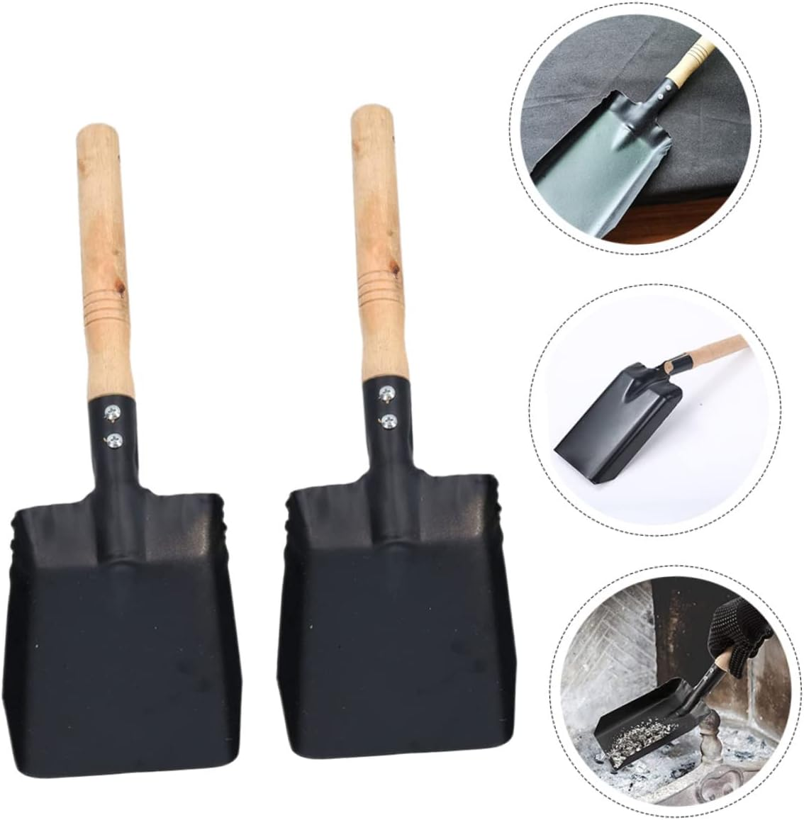 2Pcs Garden Shovel and Outdoor Soil Shovel Set Wooden Handle for Gardening Planting and Soil Digging Sturdy Tools for Weed Removal and Waste Cleaning image number 6