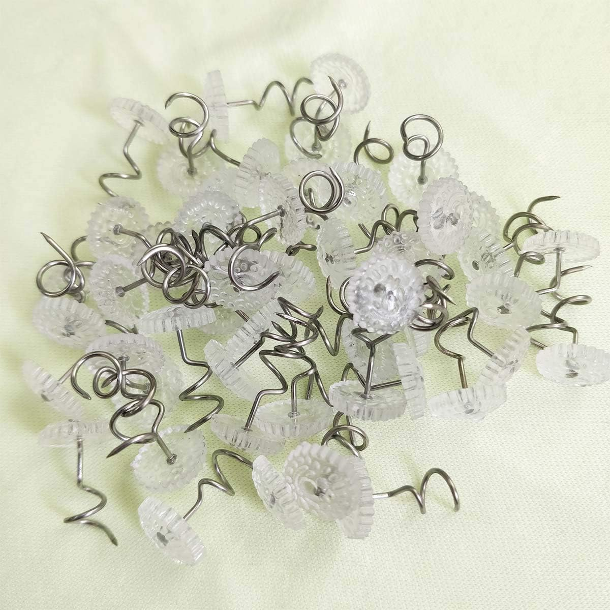 Twist Pins with Clear Heads, Ideas Bedskirt Pins for Holds Bedskirts, Drapes, Slipcovers and Other Fabric and Materials Securely in Place(Pack of 50) - 50Pcs image number 3