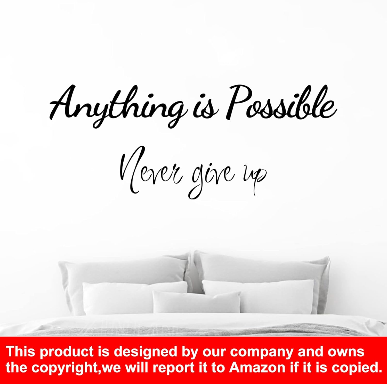 Large Inspirational Quote Wall Decals, Removable Positive Saying Wall Lettering Stickers, Motivational Word Decal Peel and Stick for Classroom Home Living Room Bedroom Office DIY Wall Art Decor image number 1