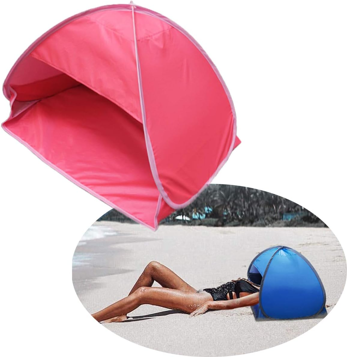 Portable Sun Beach Shade Canopy - Mini Adjustable Beach Shelter Sun Protection for Face While Sunbathing Sun Shade Tent Pillow Tents