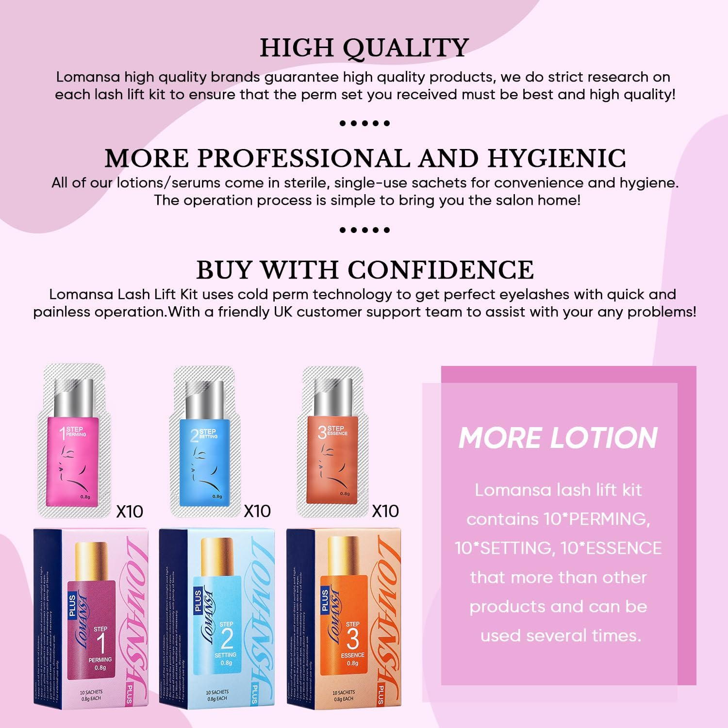 Lomansa Eyelash Lift Kit Instant Curl Lash Lift Kit Home & Salon Use with Super Strong Hold Lash Lift Glue, Natural Look Easy to Use image number 1