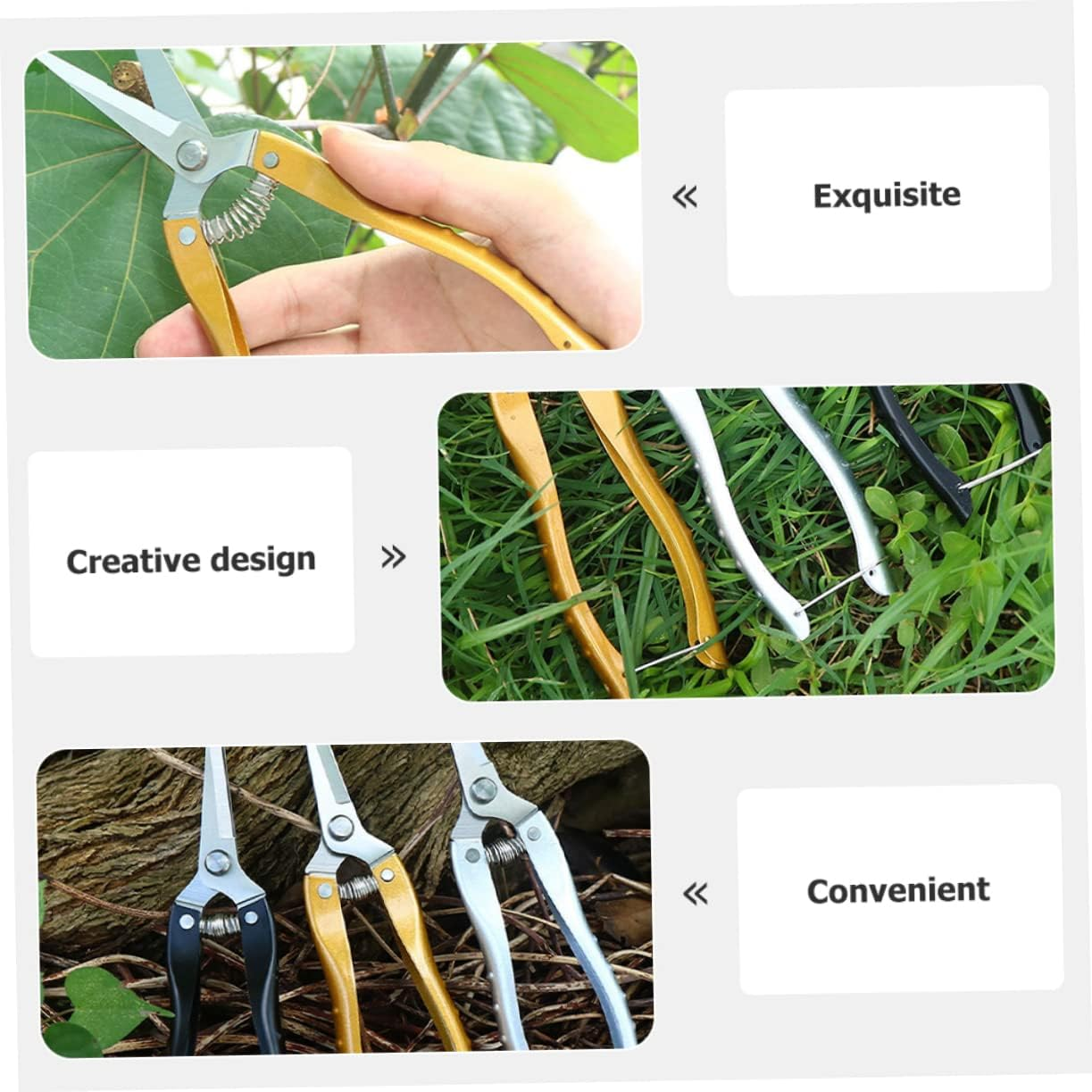 Hoement 2Pcs Garden Pruning Shears Stainless Steel Gardening Scissors for Plant Care for Herb Gardens and Flower Trimming