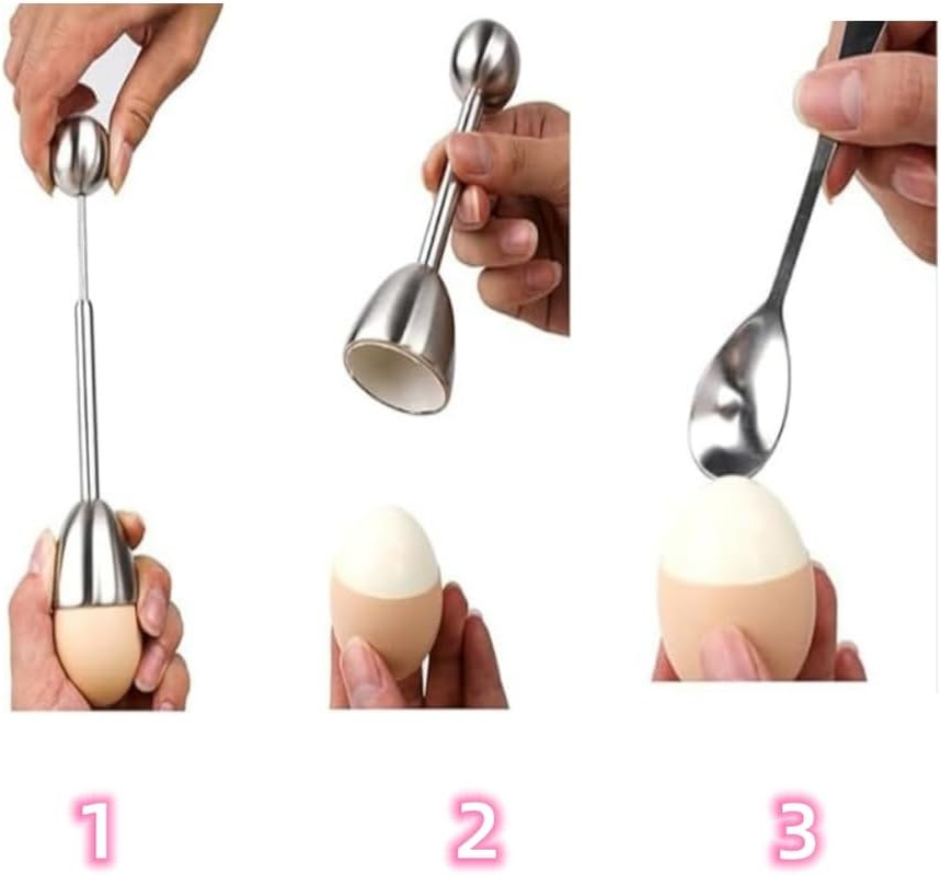 DACUAN Metal Egg Scissors, 1PCS Egg Topper Cutter Shell Opener Stainless Steel Boiled Raw Egg Open Creative Kitchen Tools Set, Shell Remover Egg Topper Opener image number 5