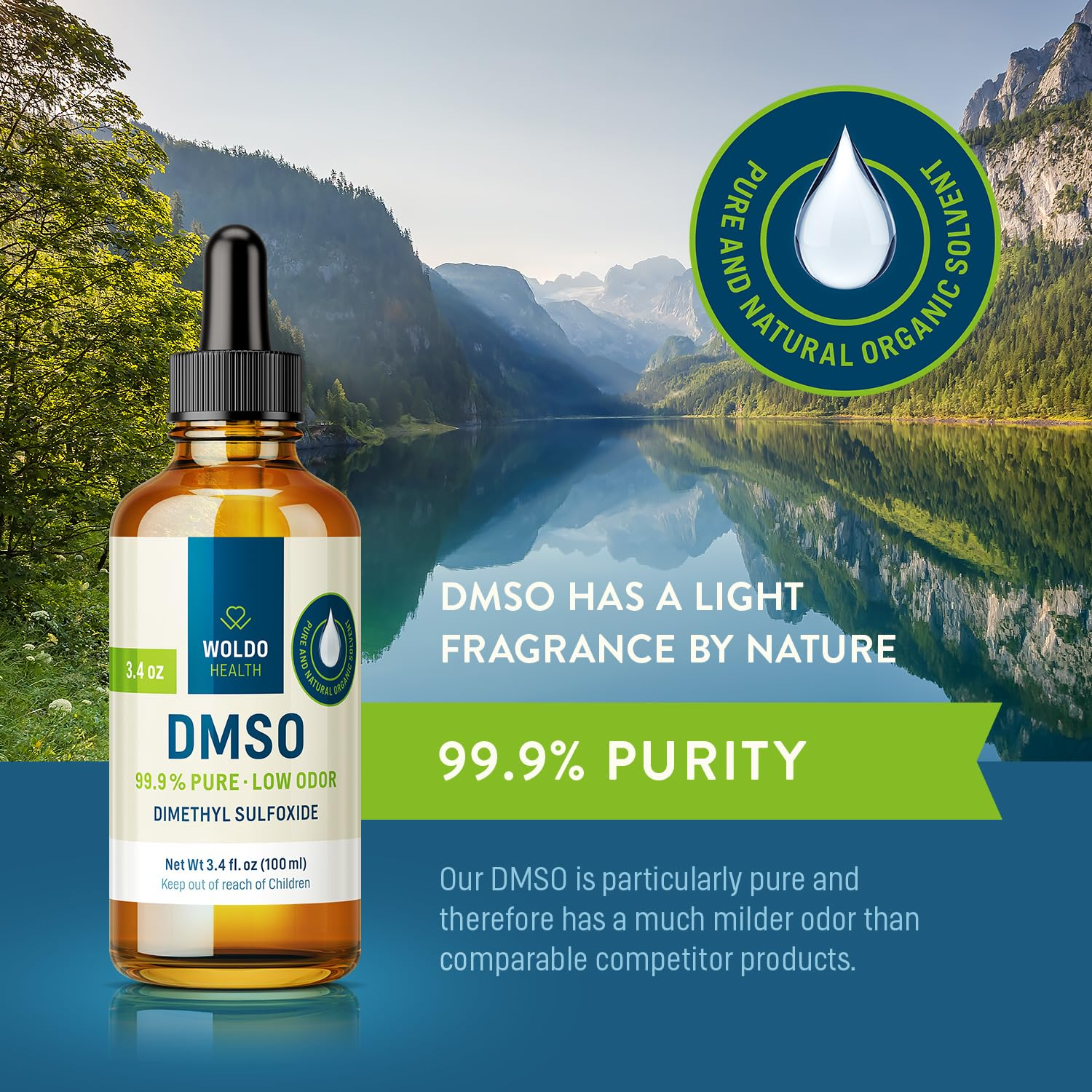 DMSO Pharmaceutical Grade with 99.9% Purity & Low Odor - 3.38Oz (Dimethyl Sulfoxide) Glass Bottle with Dropper image number 5