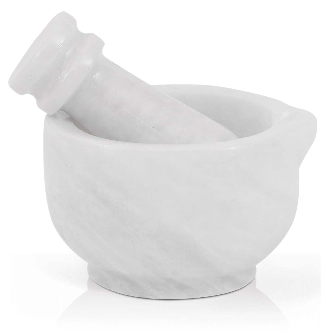 Marble Mortar and Pestle 2'' Inches White Handmade Mortar and Pestle Set for Kitchen Accessories - Mortar and Pestle for Spice Grinder Manual, Pestle and Mortar Bowl, Mini Crusher Bowl image number 3