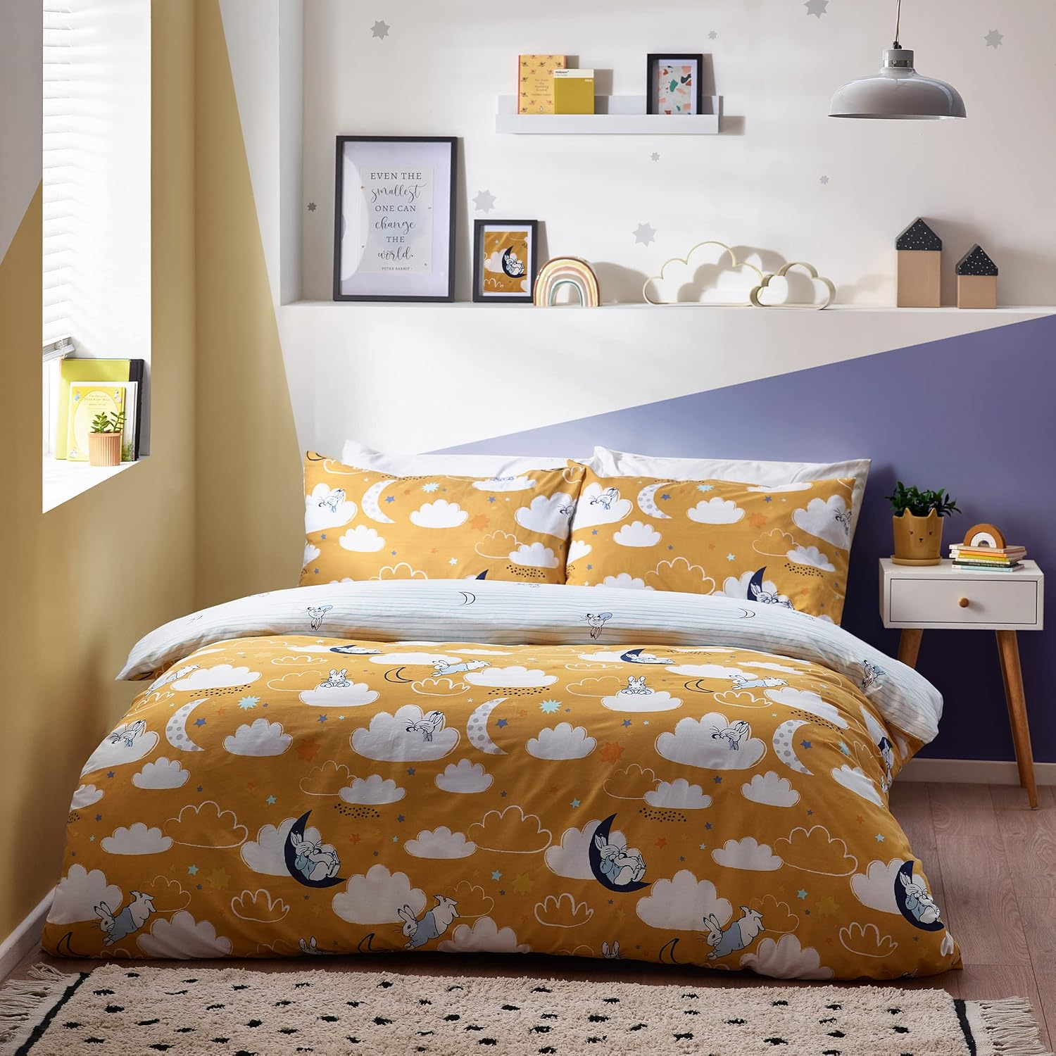 Peter Rabbit&trade; Sleepy Head Duvet Cover Set - Single - Ochre - Ochre image number 2