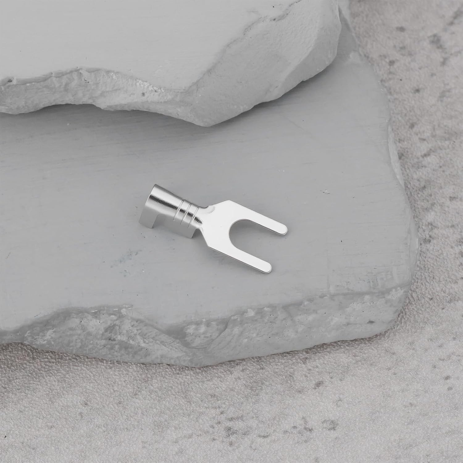 100Pcs Non-Insulated Fork Terminal M4 Tinned Copper Spade Crimp Terminals for Automotive Motorcycle, 0.5-1.5Mm&sup2; image number 5