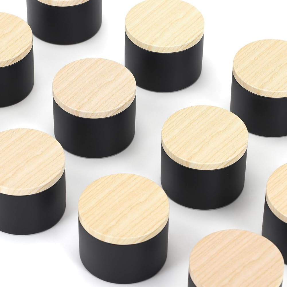 Veumoie 24 Pack 4 Oz Black Candle Tins with Lids, 4Oz Candle Jars for Making Candles Bulk Easy Install Easy to Use image number 6