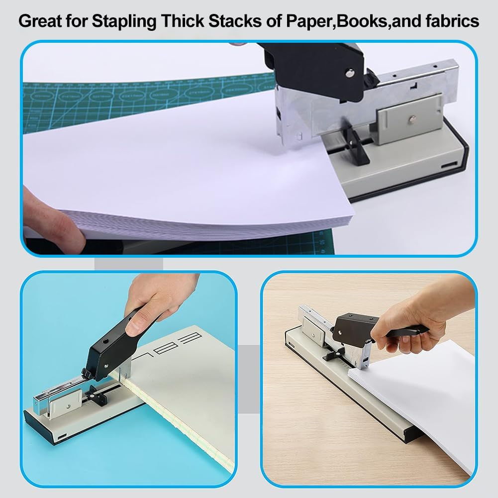 CHAOFLIGHT Heavy Duty Stapler with 3000 Staples 240 Sheets High Capacity Office Stapler, Manual Metal Large Stapler for Paper & Fabrics, Include 23/13 & 23/17 & 23/24 Staples Each 1000PCS image number 2