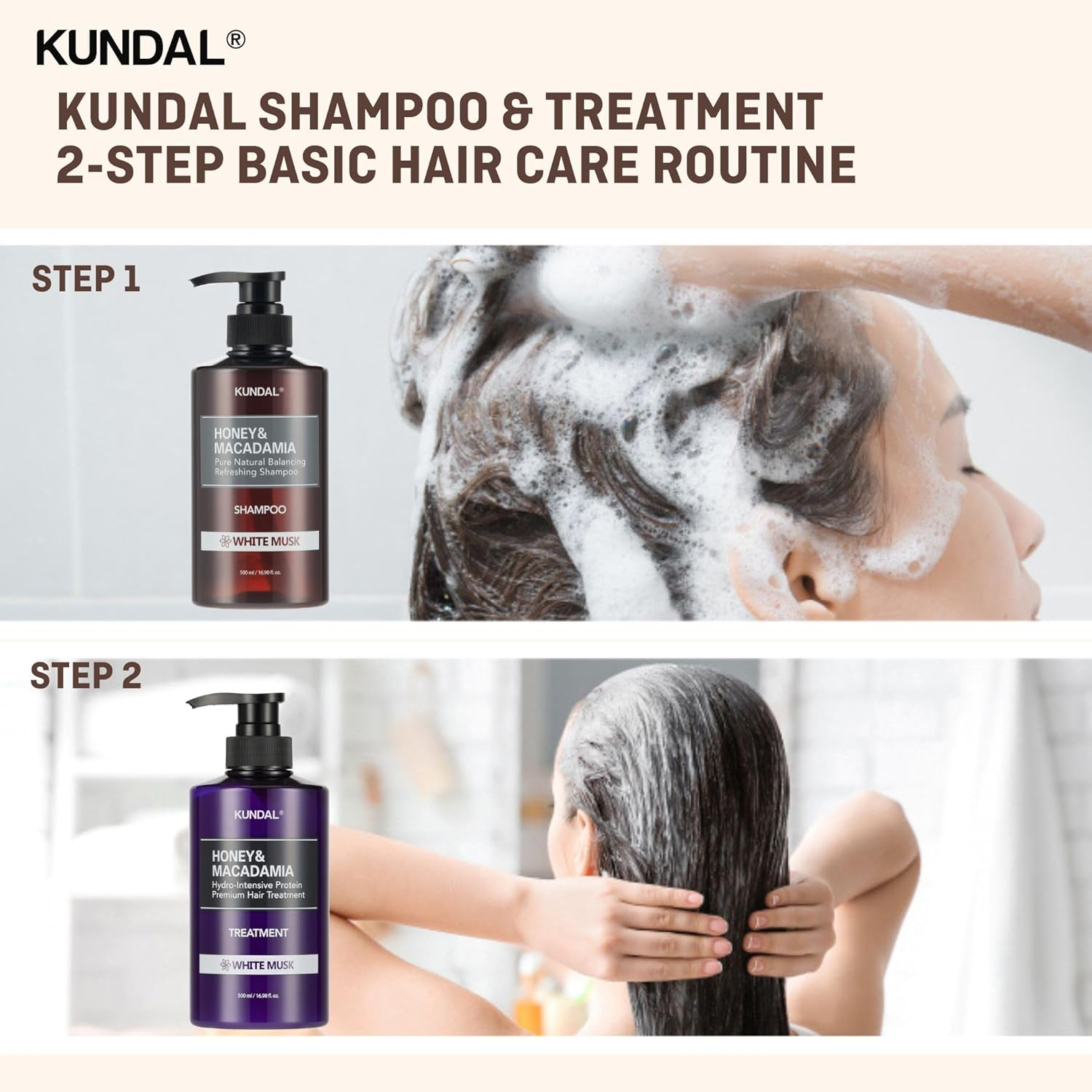 KUNDAL Natural Shampoo and Conditioner Set [White Musk] 16.9Fl Oz (Pack of 2) image number 6