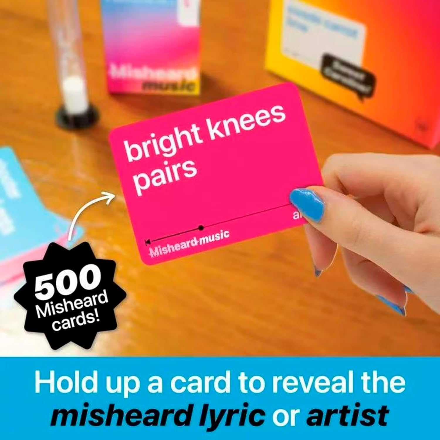 The Original Misheard Music &ndash; Guess the Song or Artist with 500 Lyrical Nonsense Cards &ndash; Hilarious Music Games for Adults & Teens &ndash; Fun Family Card Games for Karaoke & Party Entertainment image number 2