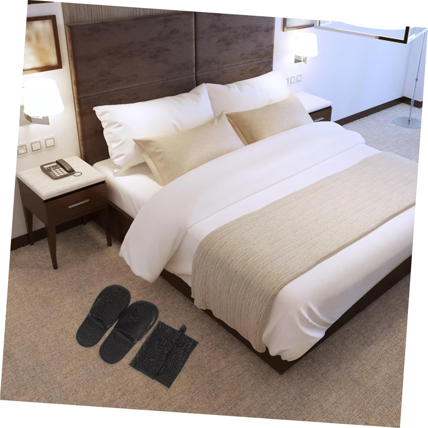 Foldable Travel Slippers Lightweight Portable Cotton Soft Sole Indoor Slippers with Storage Bag for Business Hotel and Plane Use Unisex Random Color image number 6