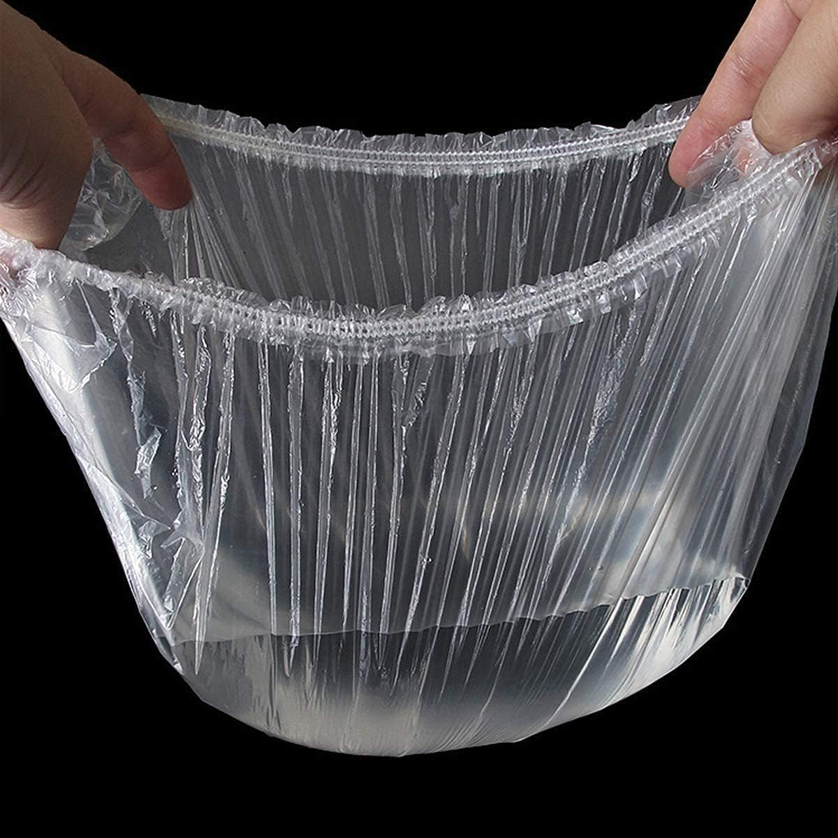 Boxcute Disposable Shower Caps - 100Pcs, Transparent PE, White, Unisex, Kids & Adults with Mobility Issues image number 4