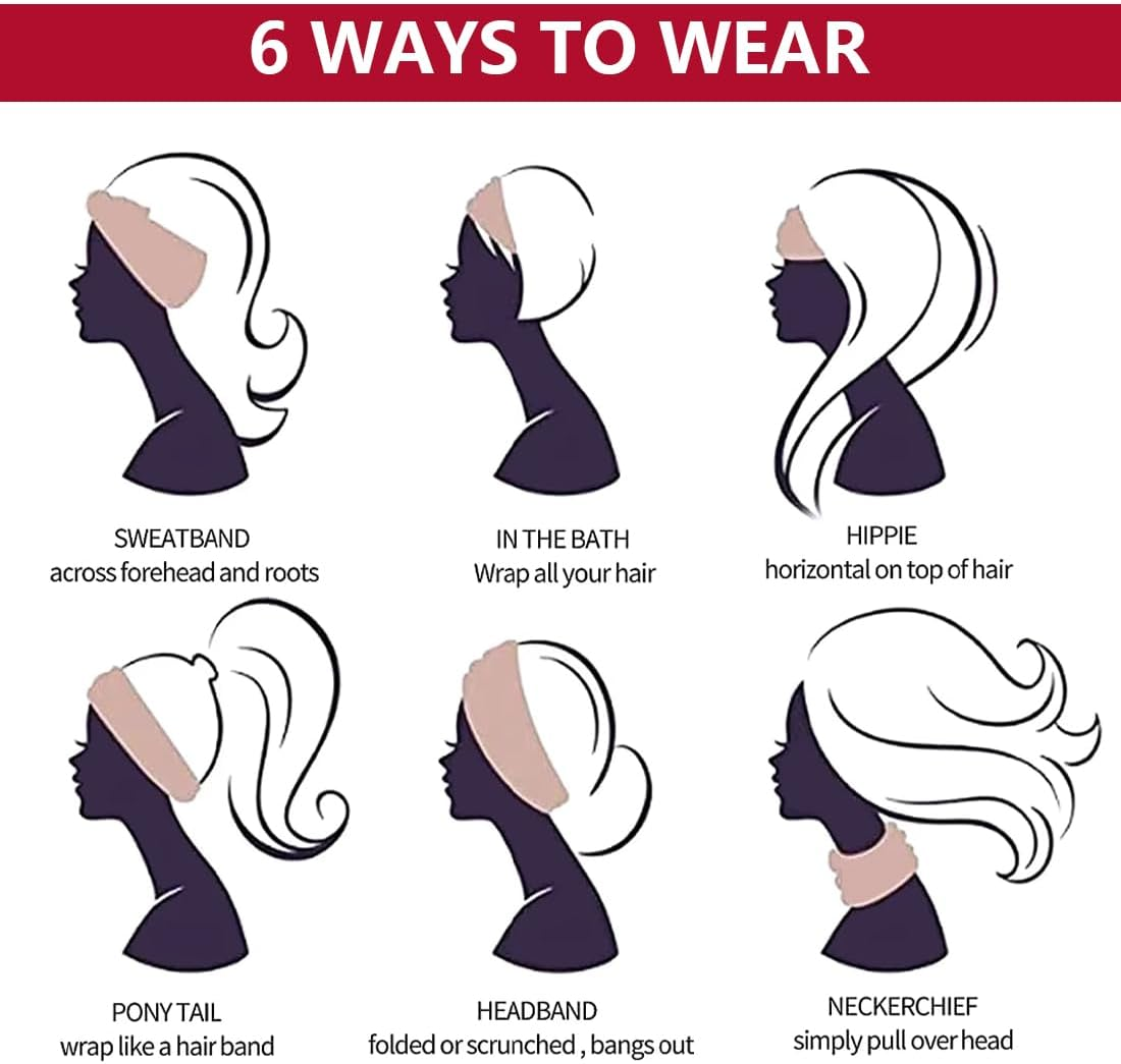 SGERUFZ 2 Women'S Boho Headbands, Extra Wide Boho Headbands, Cute Hair Accessories image number 4