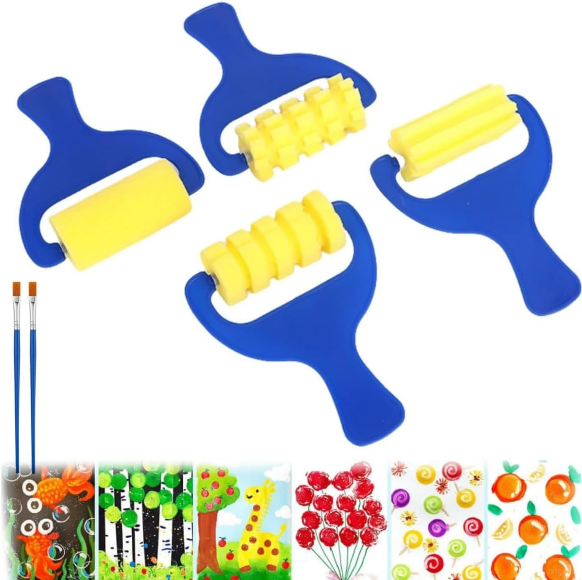 4PCS Sponge Brushes, Graffiti,Klhcduo DIY Painting Brushes, Art Painting Tools image number 1