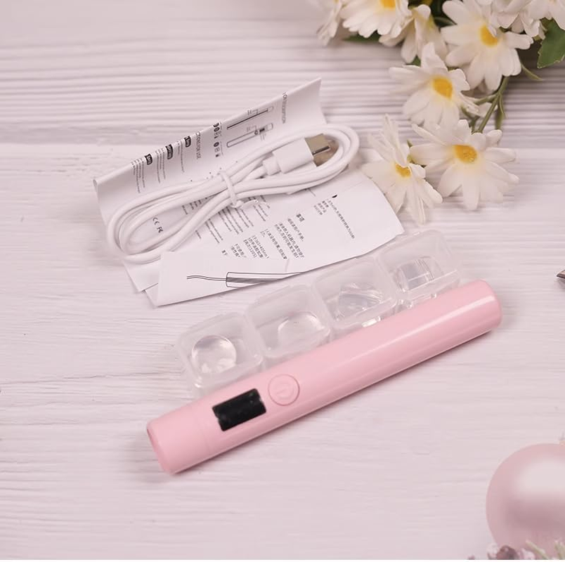 Portable Electric Storage Mini Light Therapy Lamp, Nail Wire Lamp Holder, Magnetic Design Can Be Adjusted from Multiple Angles, Nail Handheld Light Therapy Lamp (Pink)