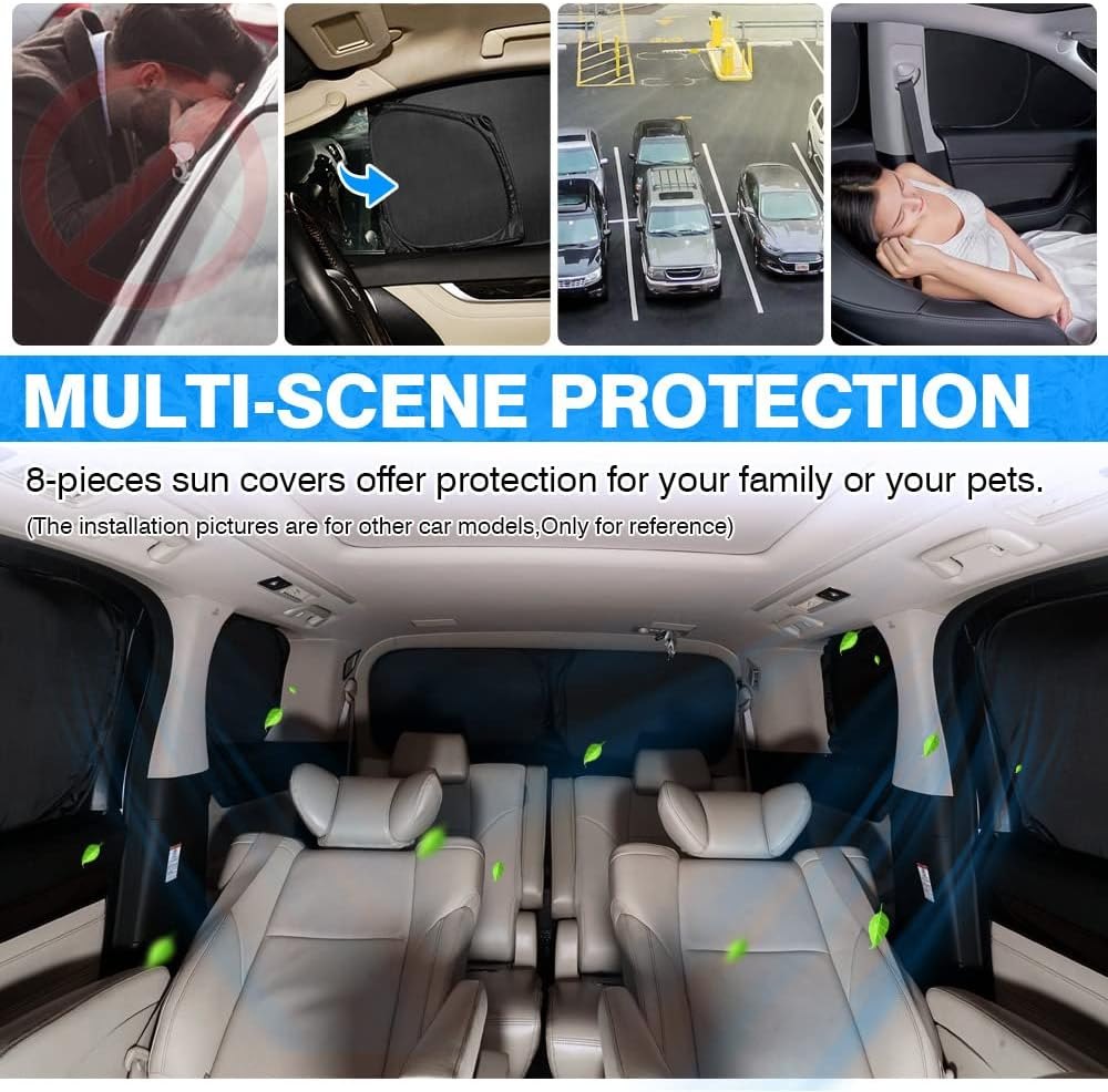 T TGBROS Window Sunshade Custom Fit for Toyota Camry 2012-2017 Accessories Windshield Side Rear Window Full Set Car Sun Shades Foldable Blocks UV Rays Keeps Your Vehicle Cool 6PCS image number 1