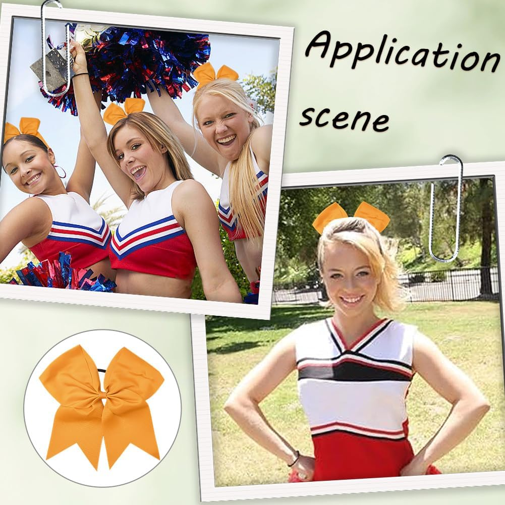 SUNNYCLUE 2Pcs Bow Hair Scrunchie Bow Scrunchies 20Mm Large Orange Soft Polyester Bowknot Hair Ties with Long Tails Elegant Elastic Rubber Bands for Women Adults Holiday Fashion Gifts Accessories image number 3