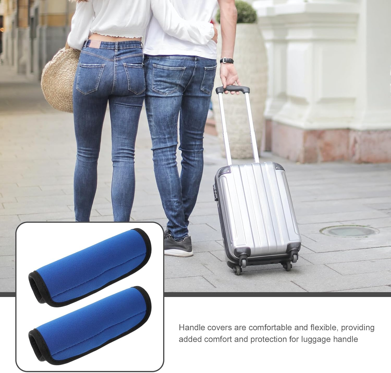 HORIALENCE 2Pcs Luggage Handle Wraps Soft Grip Covers Lightweight Suitcase Protector Travel Accessories for Easy Identification and Comfortable Carrying