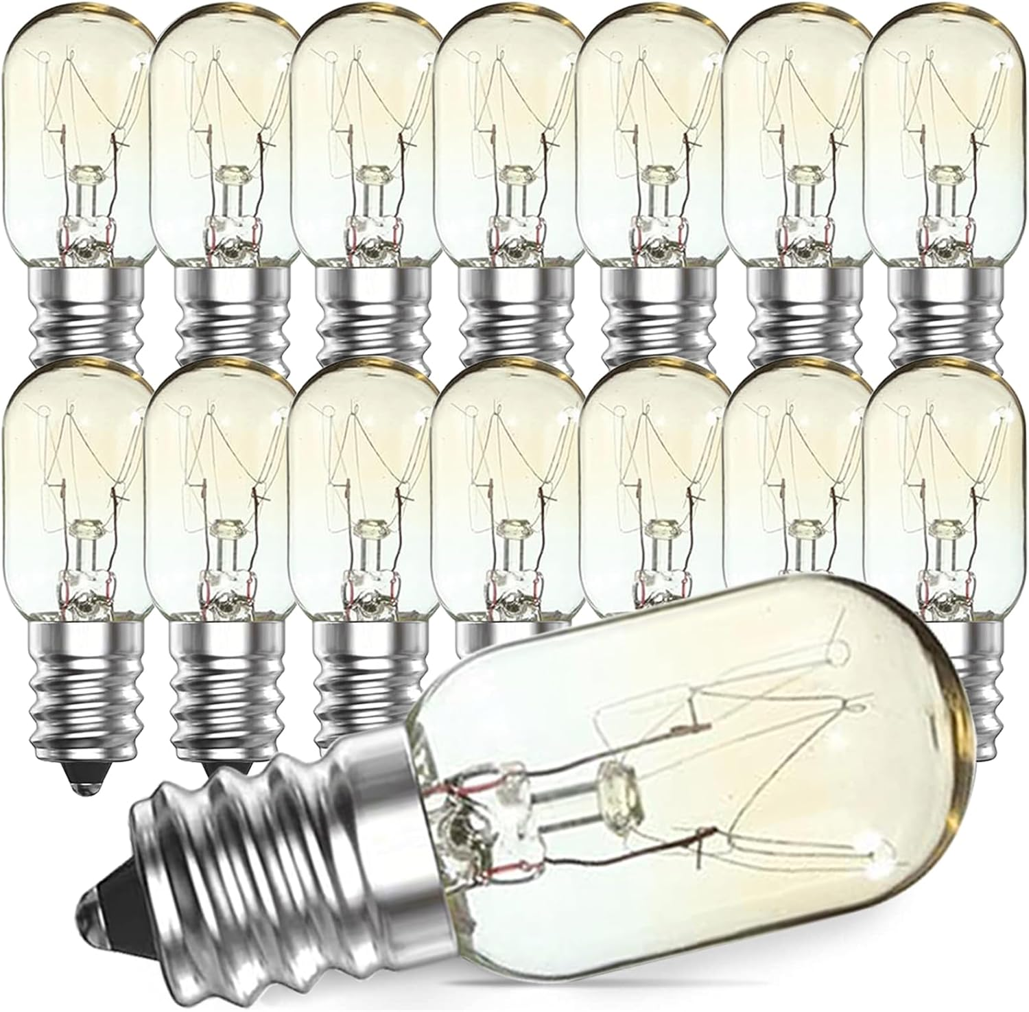 15 Pack Salt Lamp Bulb | Oven Bulb | Fridge Bulb | Small Screw E14 20W Bulb <300&deg;C Dimmable Incandescent Bulbs Pygmy Bulb for Oven Light Bulb | Himalayan Salt Lamp Light Bulbs | Lava Lamp image number 6