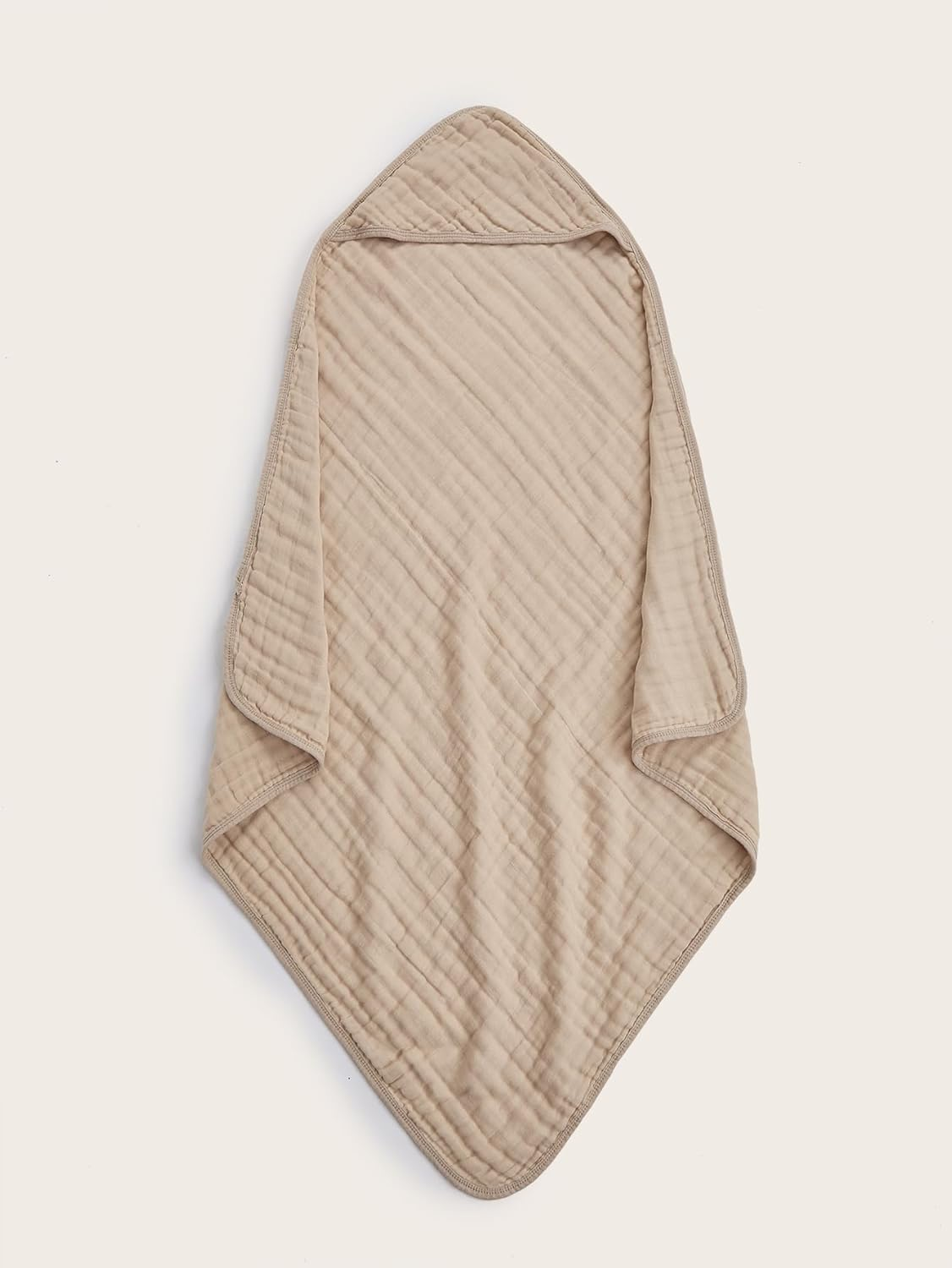 TMIELYBS Muslin Hooded Baby Towels 4Pack - 32X32 Inches, Premium 6-Layer 100% Cotton Extra Soft Absorbent Bath Towels for Infant, Newborn Gift Set (4 Pure Colors) - Brown-4Pack image number 4