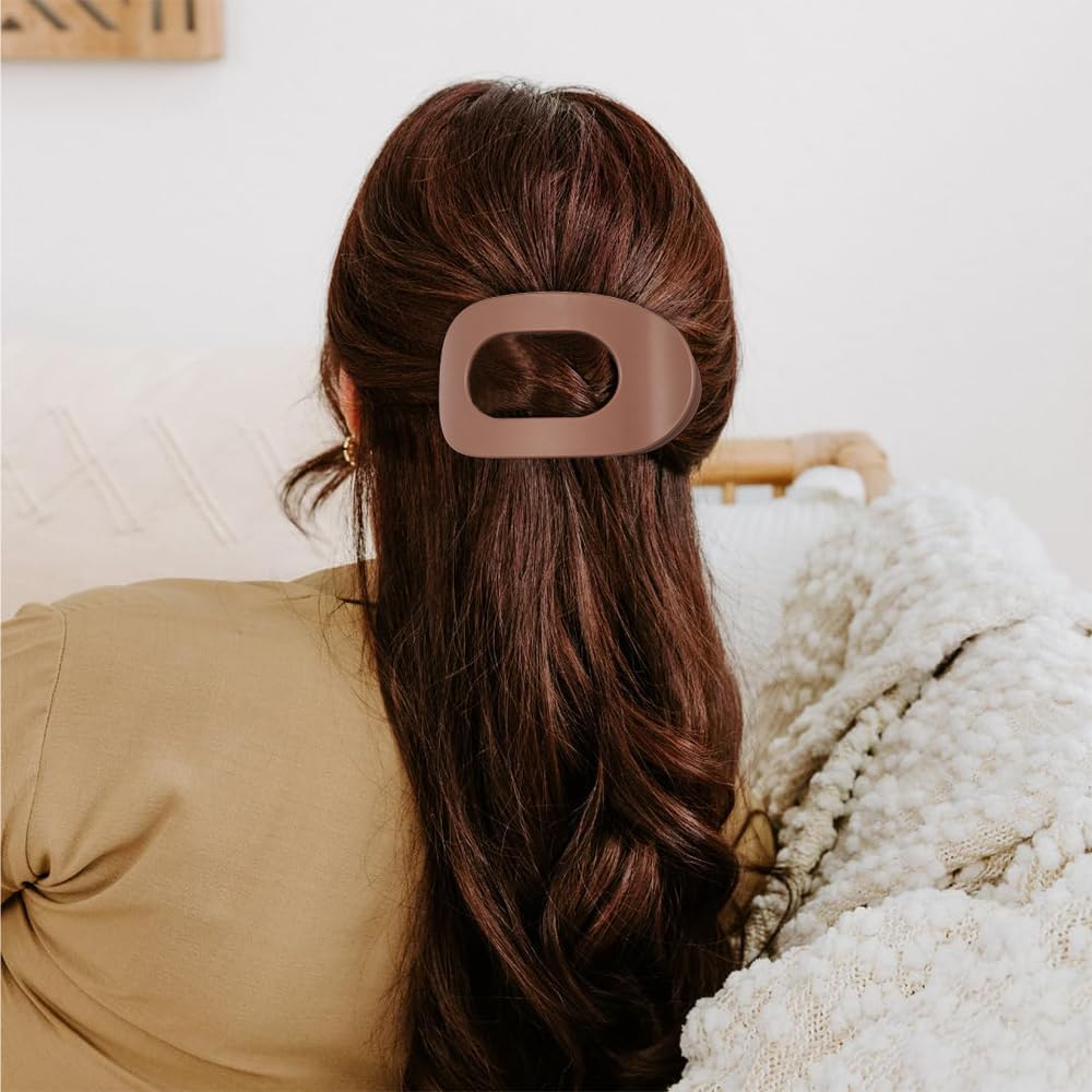 6PCS Flat Hair Clips for Women, French Design Flat Hair Claws, Strong Hold No Slip Hair Barrettes， for Thick Thin Hair, Medium Classic Hair Barrettes for Styling Sectioning image number 3