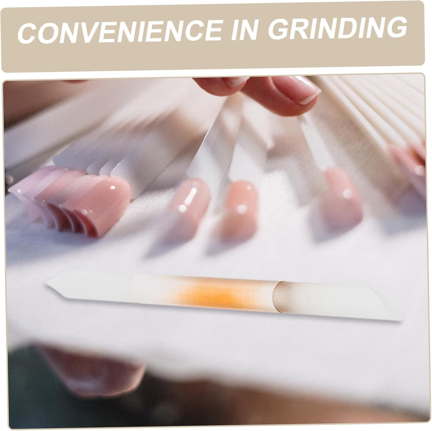 NIYANGLE 3Pcs Nail Files Manicure Glass Nail Burnishing Stick Brush for Cleaning Grinding Tools image number 4