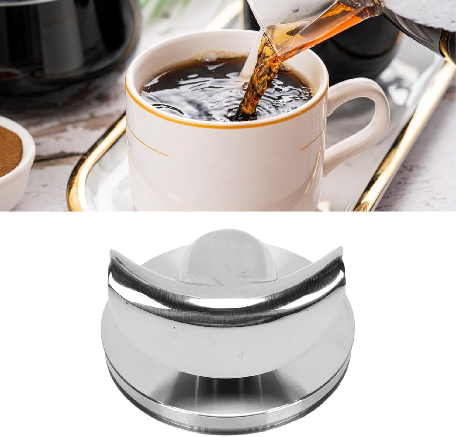 VELATEMOR 54Mm Portafilter Spout Bottomless to Spouted, 304 Stainless Steel Coffee Machine Portafilter Spout with O Rings (Double Spout) - Double Spout image number 2