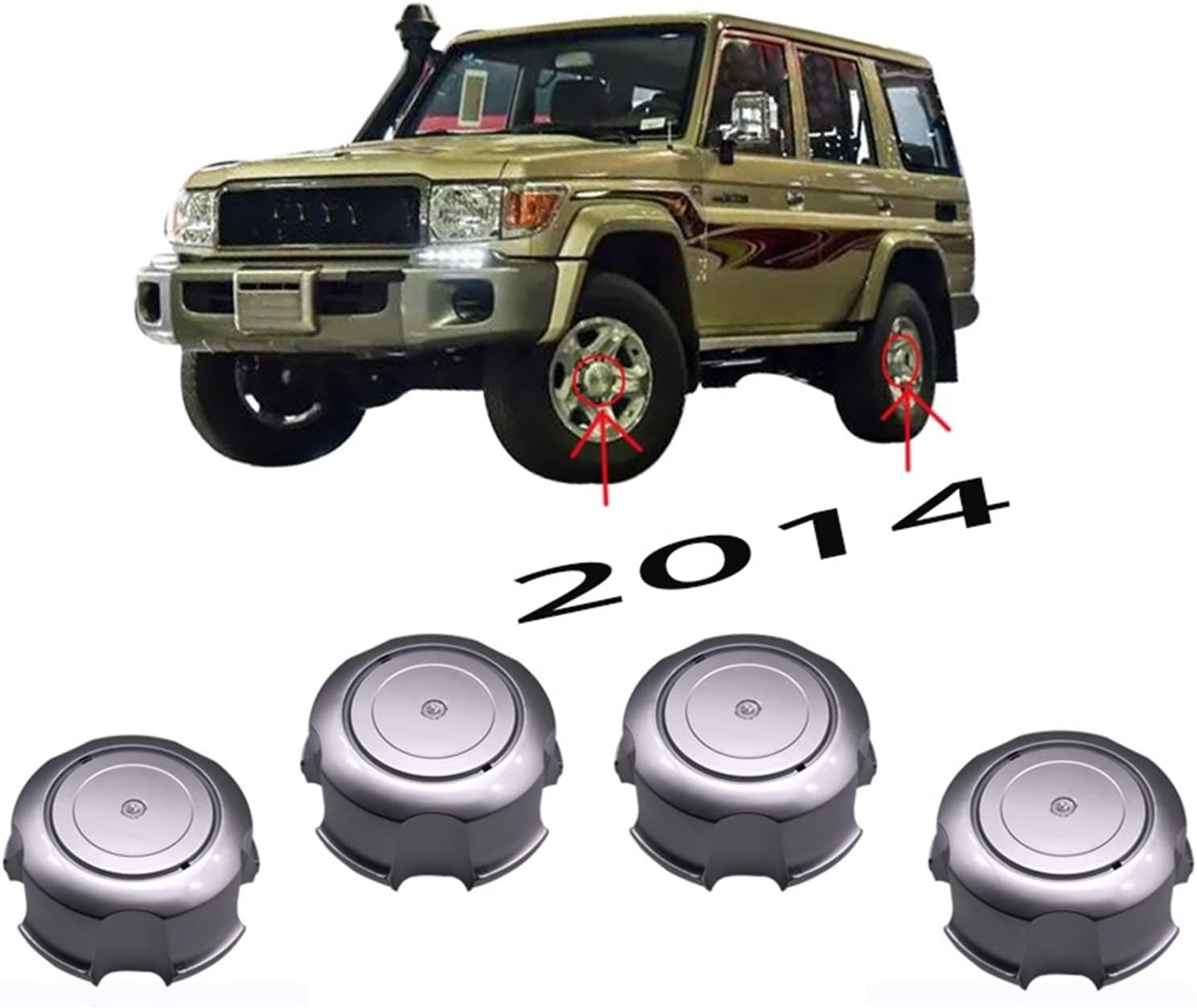Yjin Store Set of 4Pcs Compatible with Totota Land Cruiser LC76 LC71 2014 Wheel Center Cap 42603-60003