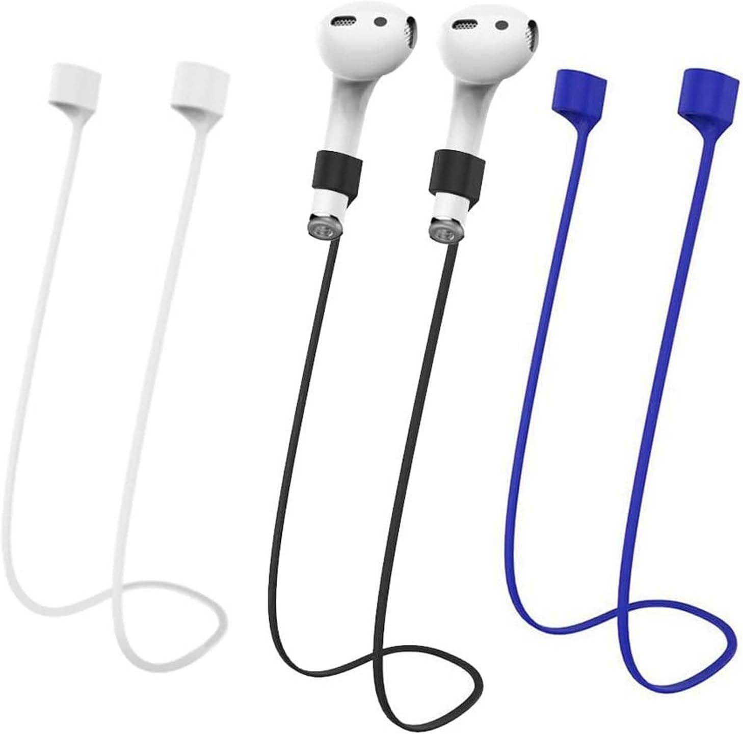 3 Pack Magnetic Anti-Lost Straps for Airpods,Colorful Soft Silicone Sports Lanyard, Neck Rope Cord，Accessories Holder Strap for Running,Fitness,Dancing image number 4