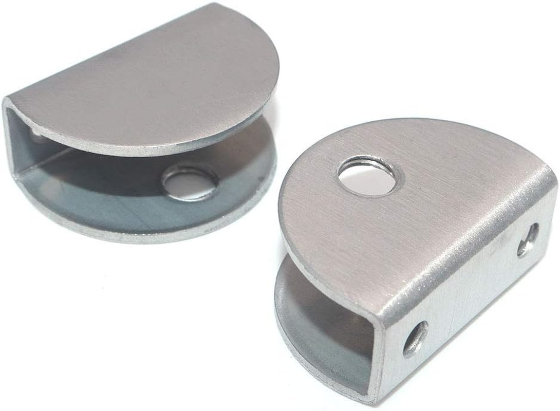 Set of 20 of NUZAMAS Glass Shelf Brackets - 201 Stainless Steel Glass Clamp Clip Holder, Rectangle Adjustable Clamping 8-12Mm Thickness Panel, Size 27.5X37X16.5Mm image number 4