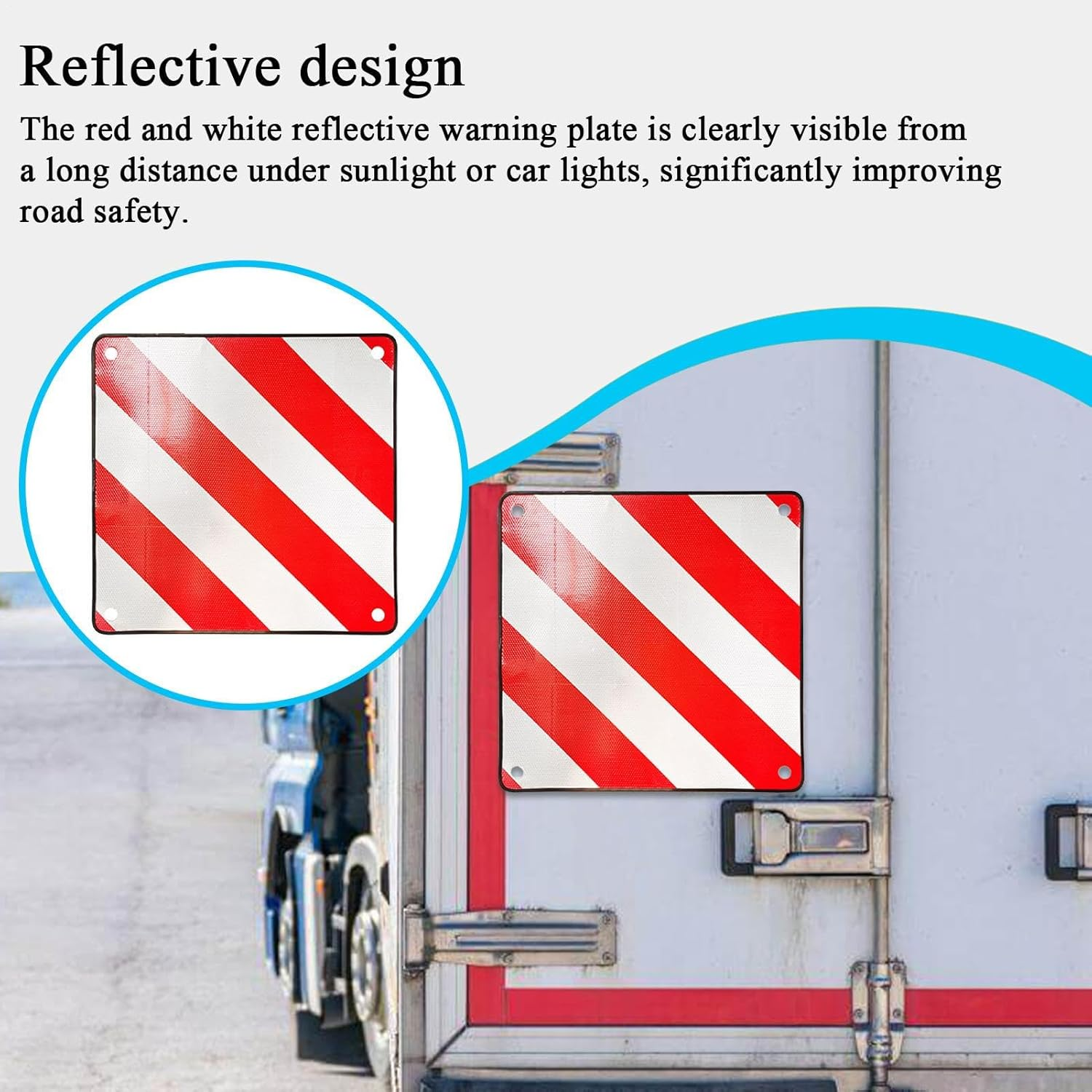 Security Sign | Car Roadside Warning Board | Red White Square Reflective Alarm for Vehicle Security Road Trip Truck Automotive Auto Car Bike Carrier image number 5
