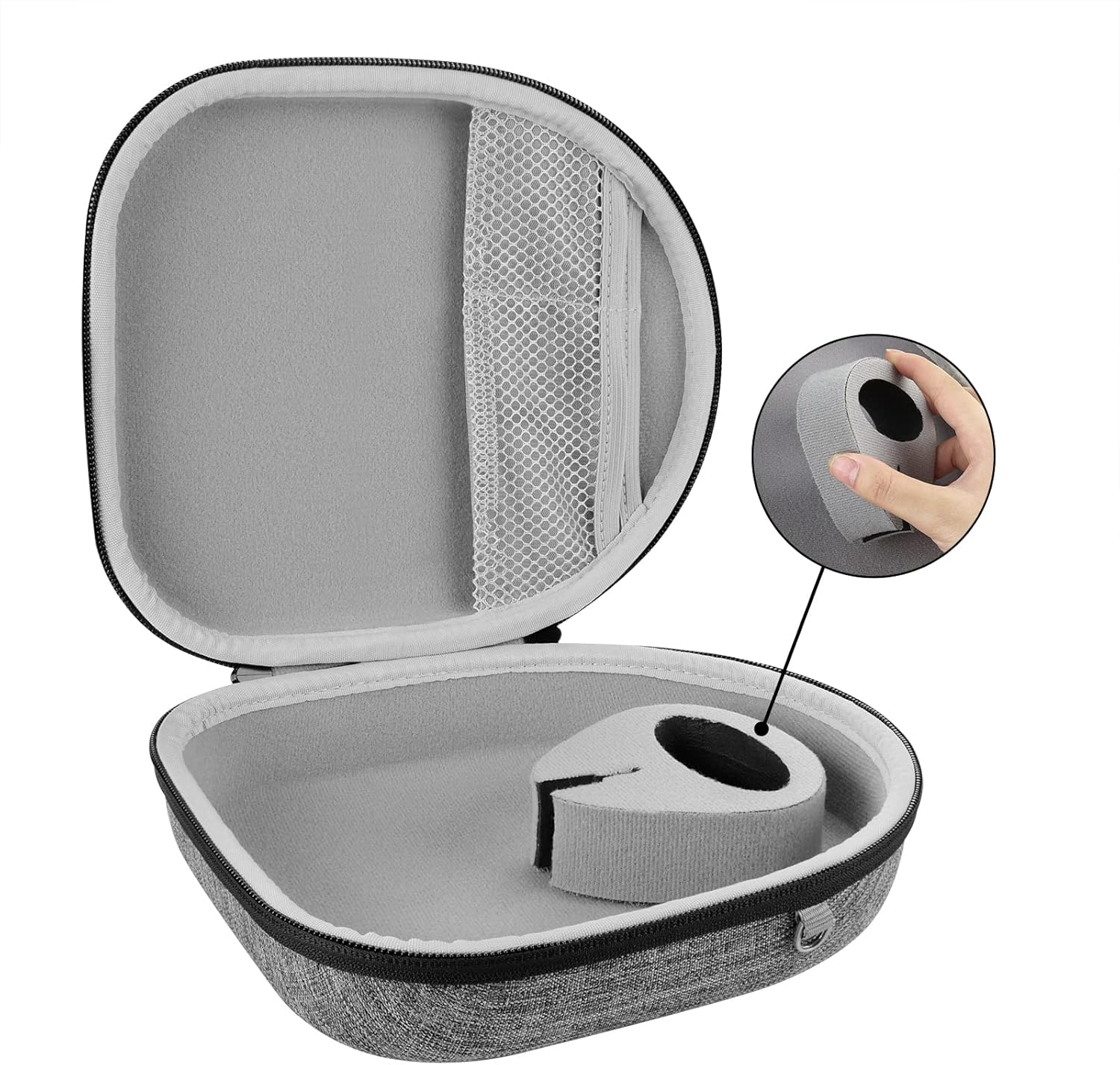 Geekria Shield Case Headphones Compatible with Anker Soundcore Q11I, Life Q20, Life Q30, Space Q45, Replacement Protective Hard Shell Travel Carrying Bag with Cable Storage (Light Grey) image number 6