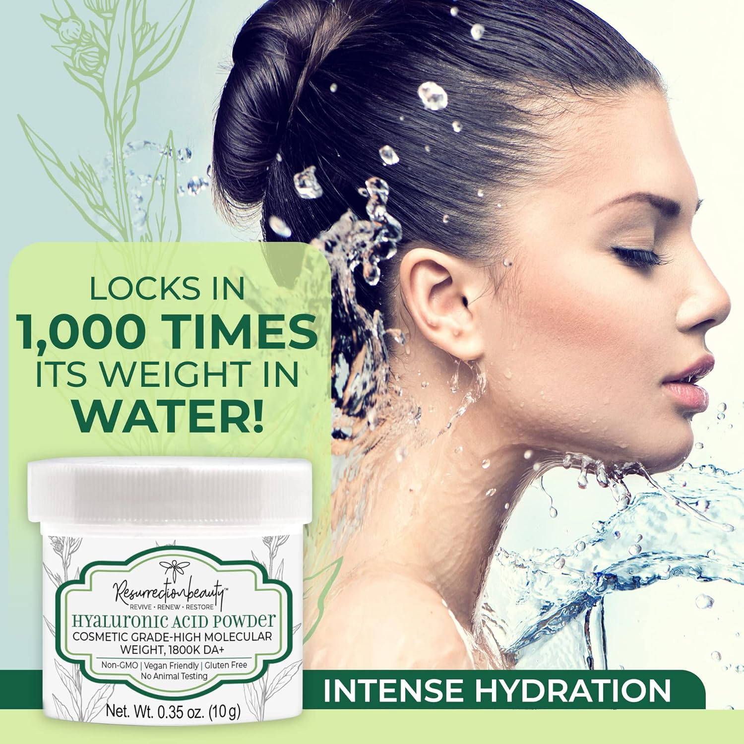 Pure Hyaluronic Acid Serum Powder (High Molecular Weight Sodium Hyaluronate). Popular Anti-Ageing, Anti-Wrinkle Ingredient for Homemade Serums & Other Skin Care Products. 10 Grammes image number 4