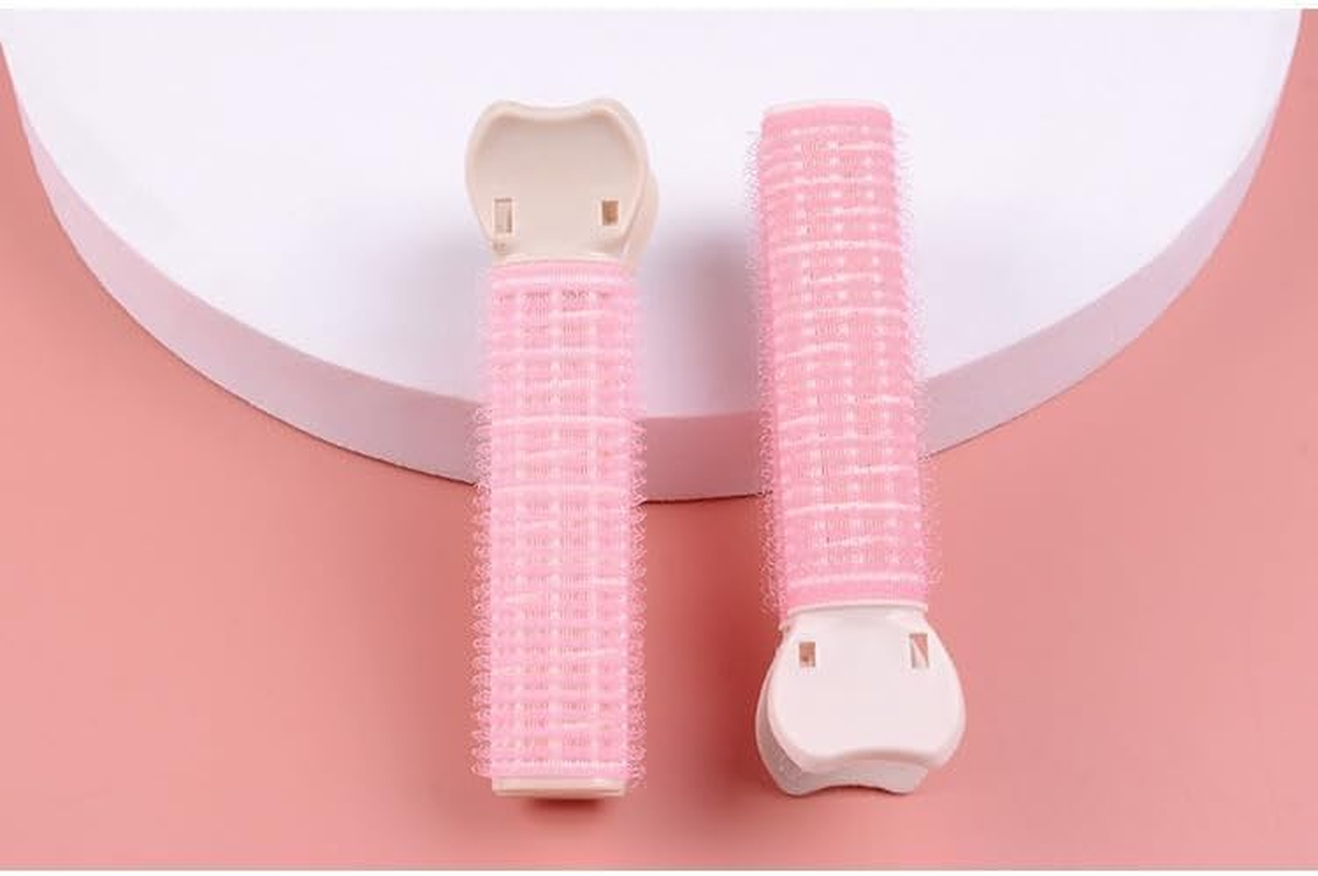 4Pcs Pink Hair Rollers with Clip Volumizing Hair Root Clips Bangs Curler DIY Hair Styling Accessories Tool Portable Hair Volume Clip Self Grip Volume Hair Root, Hair Rollers image number 4