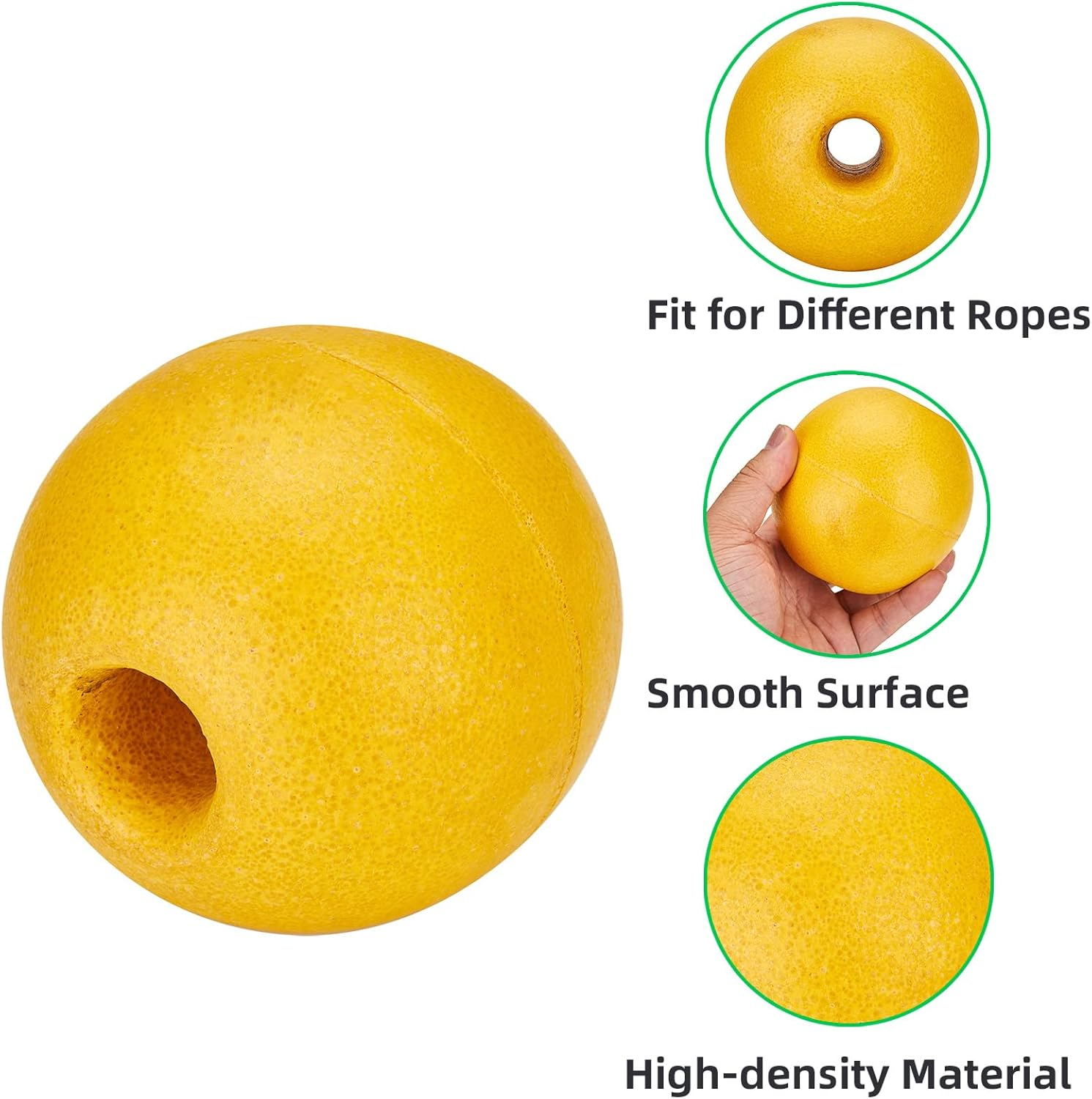 Anchor Buoy Float,2 or 4Pcs Crab Trap Floats Anchor Marker Buoy,High Visibility Buoy Float with 51" Bungee Cord & Clip - Yellow 4Pcs image number 3