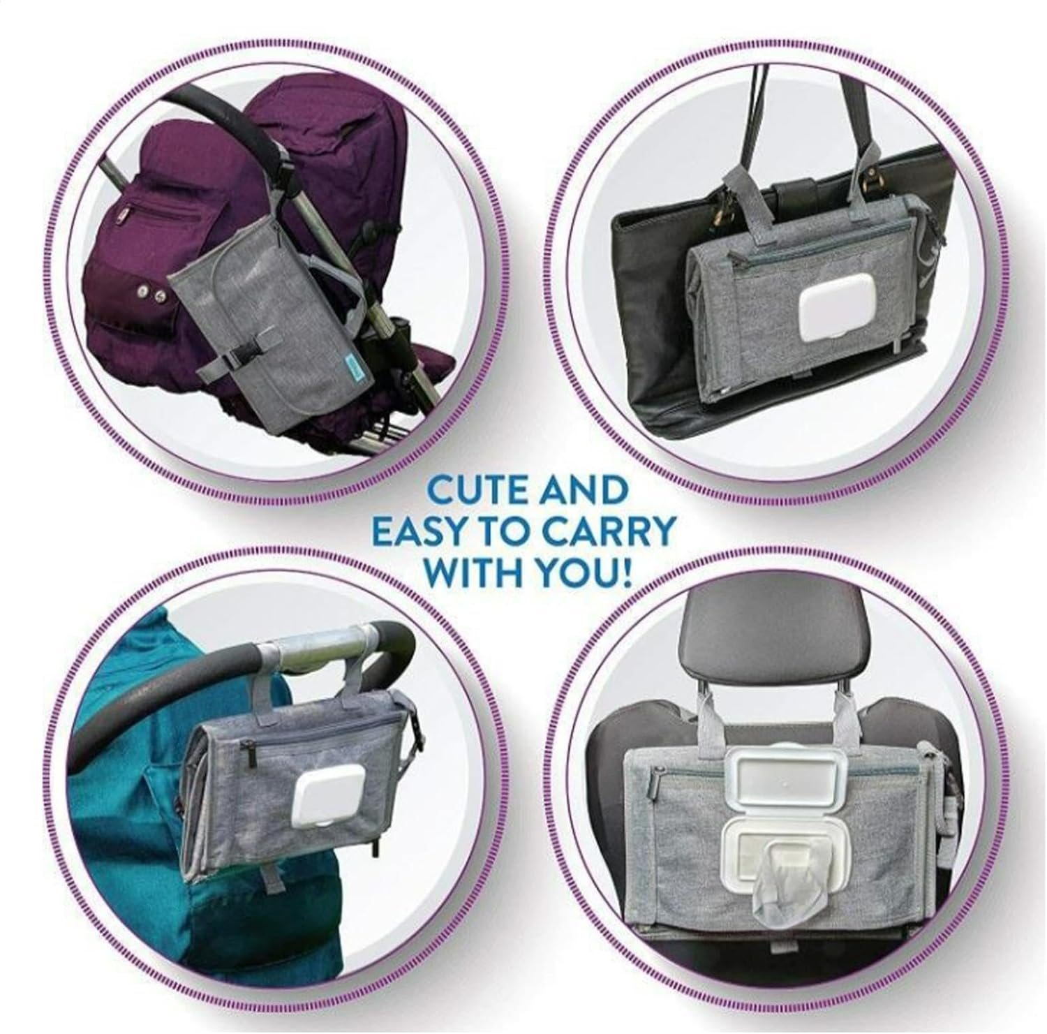 Changing Mat - Foldable Changing Mat, Baby Changing Mat | Designer Changing Mat with Pockets | Reusable Compact Changing Station, Waterproof Changing Mat for Girls and Boys image number 3