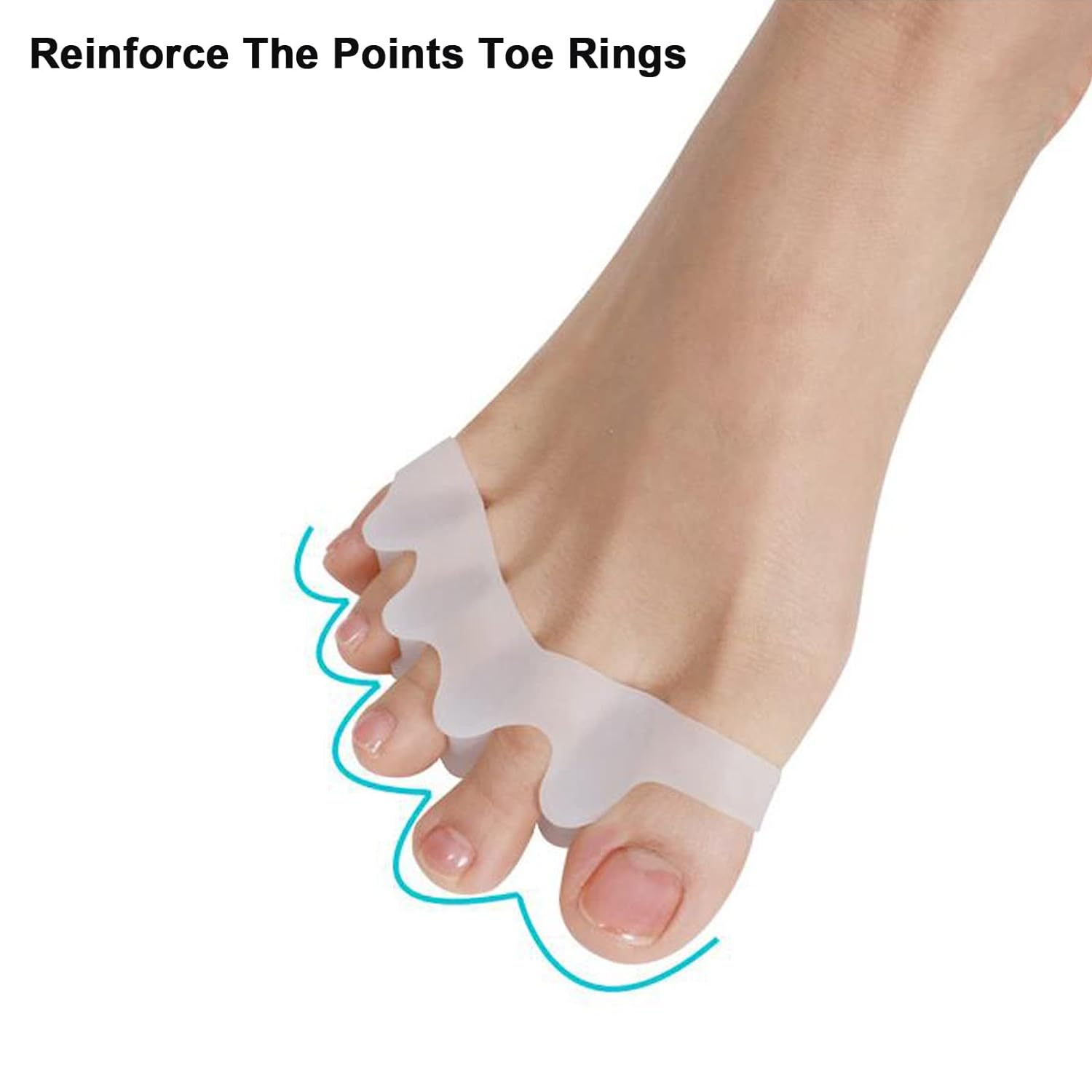 [2 Pairs] Black Toe Separator Toe Spacers for Feet, Premium Bunion Corrector for Women & Men, Hammer Toe Straightener, Comfortable and Durable Toe Separators for Overlapping Toes image number 1