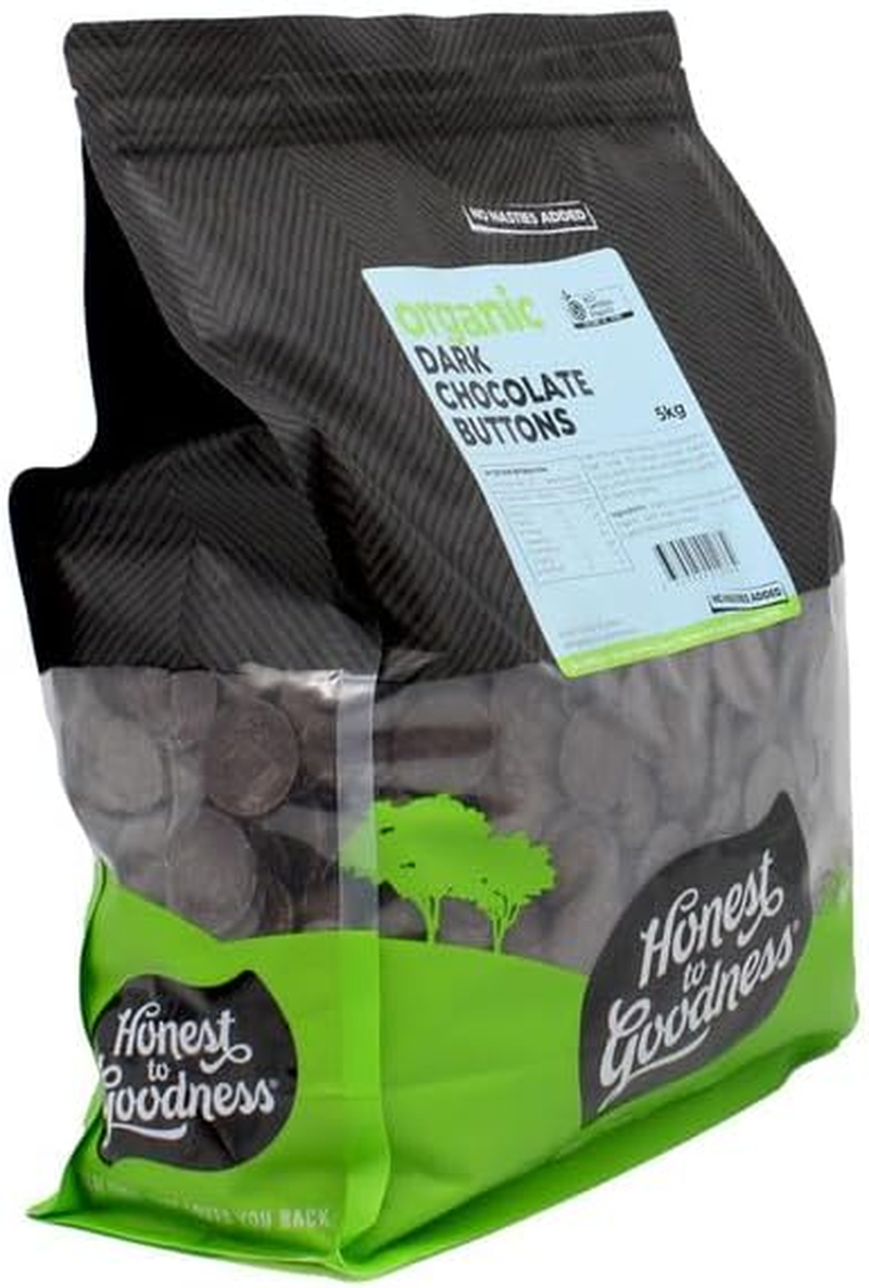 Honest to Goodness, Organic Dark Chocolate Buttons, 5KG - Enjoy the Rich Smooth Flavour and Aroma of 70% Organic Cacao. Ideal for Quick Melting. Dairy-Free, Vegan. image number 2