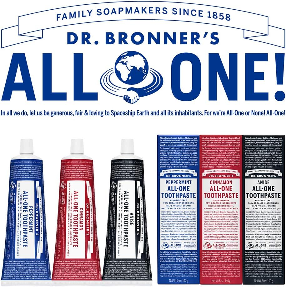 Dr. Bronners All-One Peppermint Toothpaste 140 G image number 3
