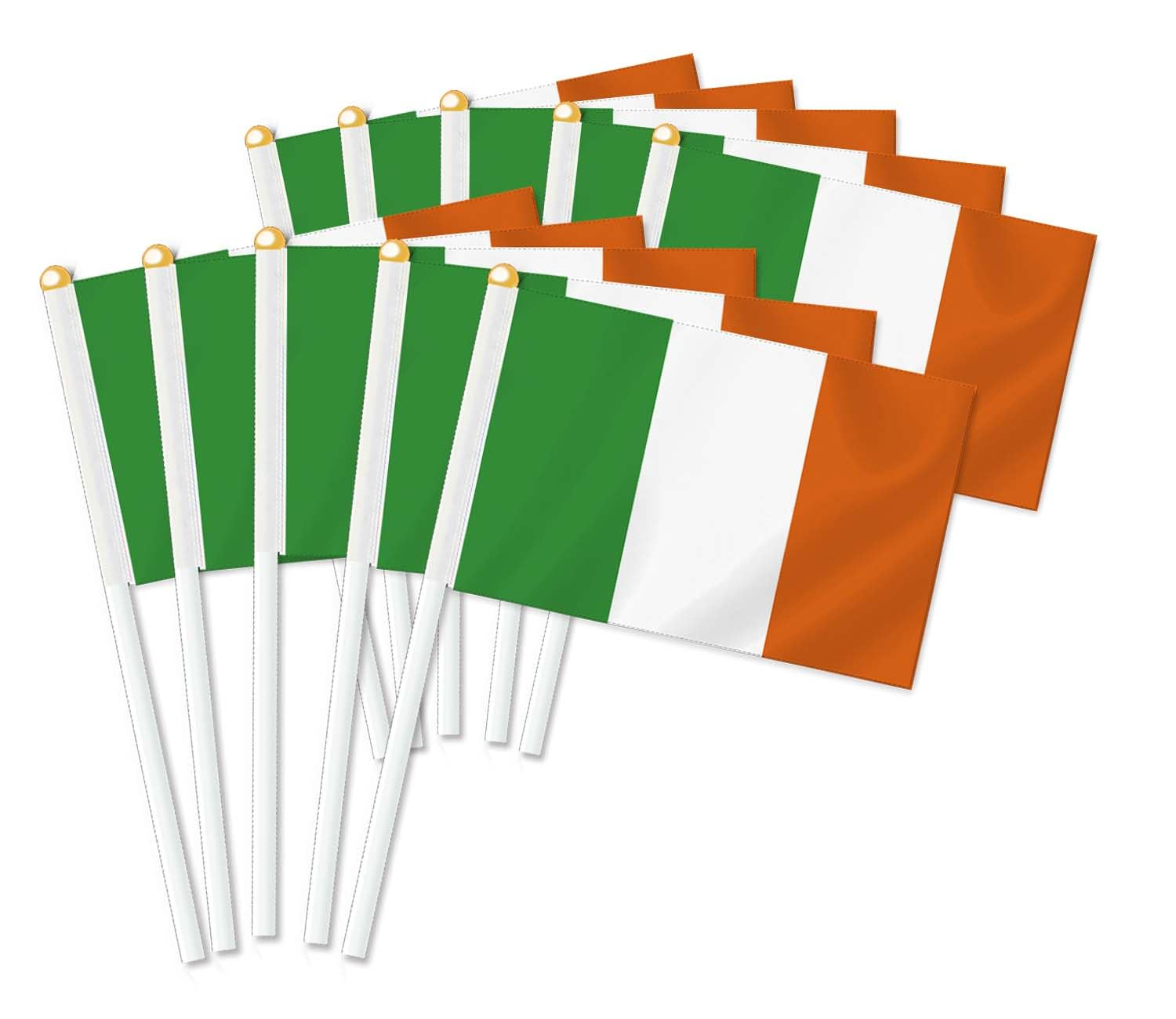 10 PCS Ireland Handheld Small Flag, Irish Hand Held Mini Decor Decoration Banner