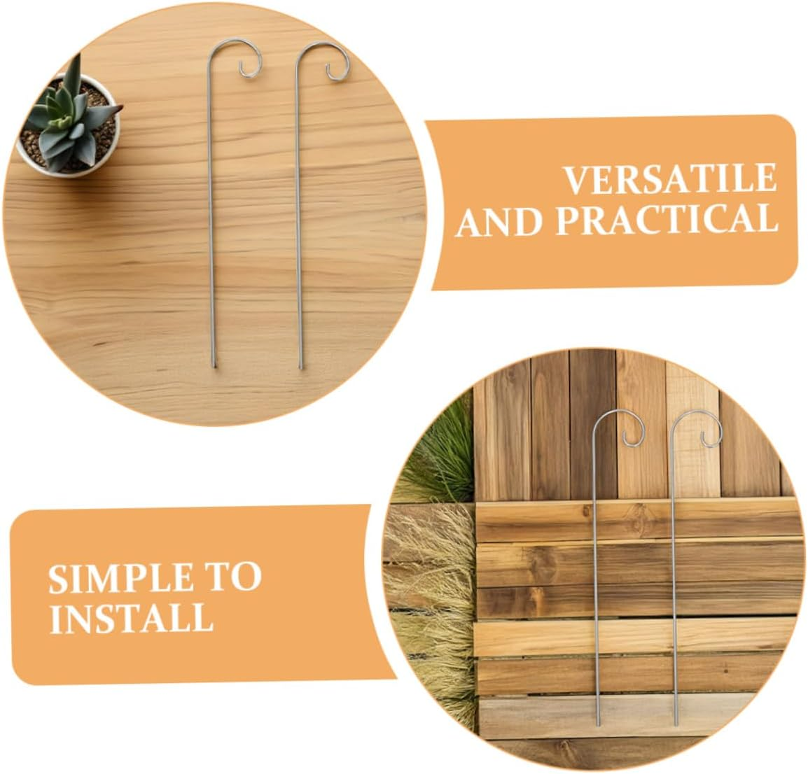 INOOMP 20Pcs Mini Shepherd Hook Garden Plant Sign Stake Metal Garden Markers Stake Outdoor Lawn Ornament Hanger for Hanging Plants Signs Decorations image number 3