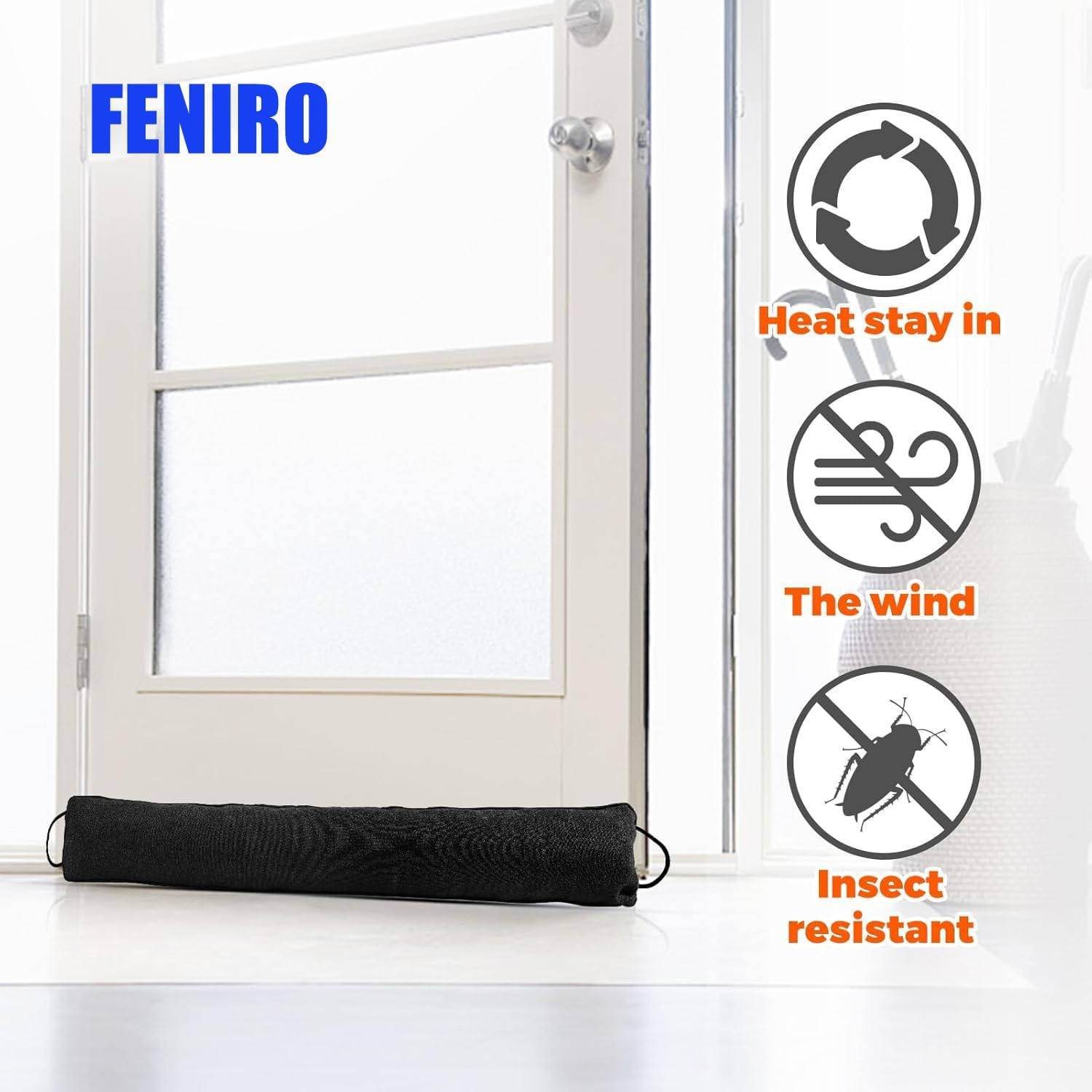 Door Draft Stopper, Wind and Dust Protector, Temperature Retainer, Insect Blocker, Space-Saving Design, Ideal for Home and Office Use (Grey) image number 5