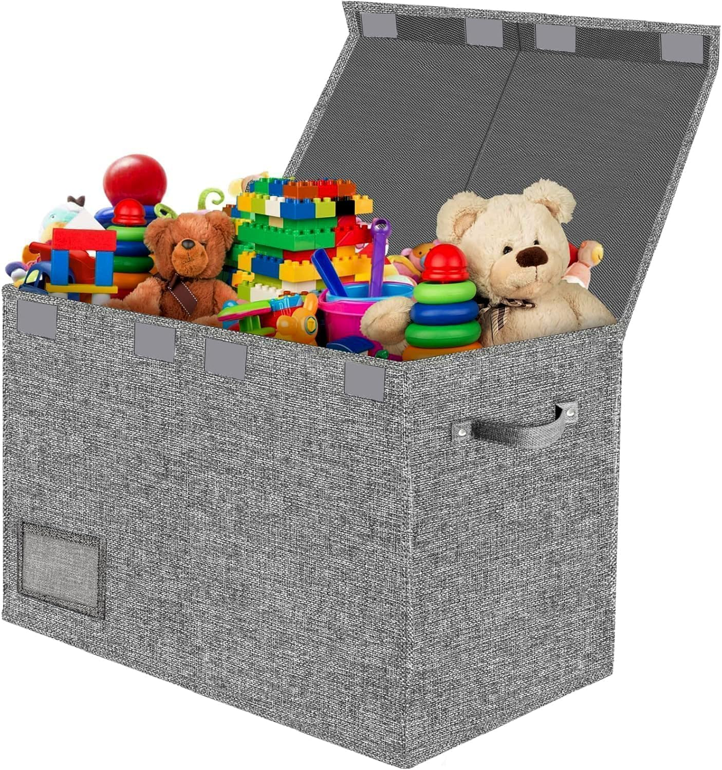 Large Toy Box Storage Chest for Girls Boys Kids,Collapsible Toy Bin Organizer Basket with Lids,Sturdy Toy Storage Organizer Bins Boxes for Blanket,Toys,Kids,Girls,Toddler,Nursery,Playroom image number 1