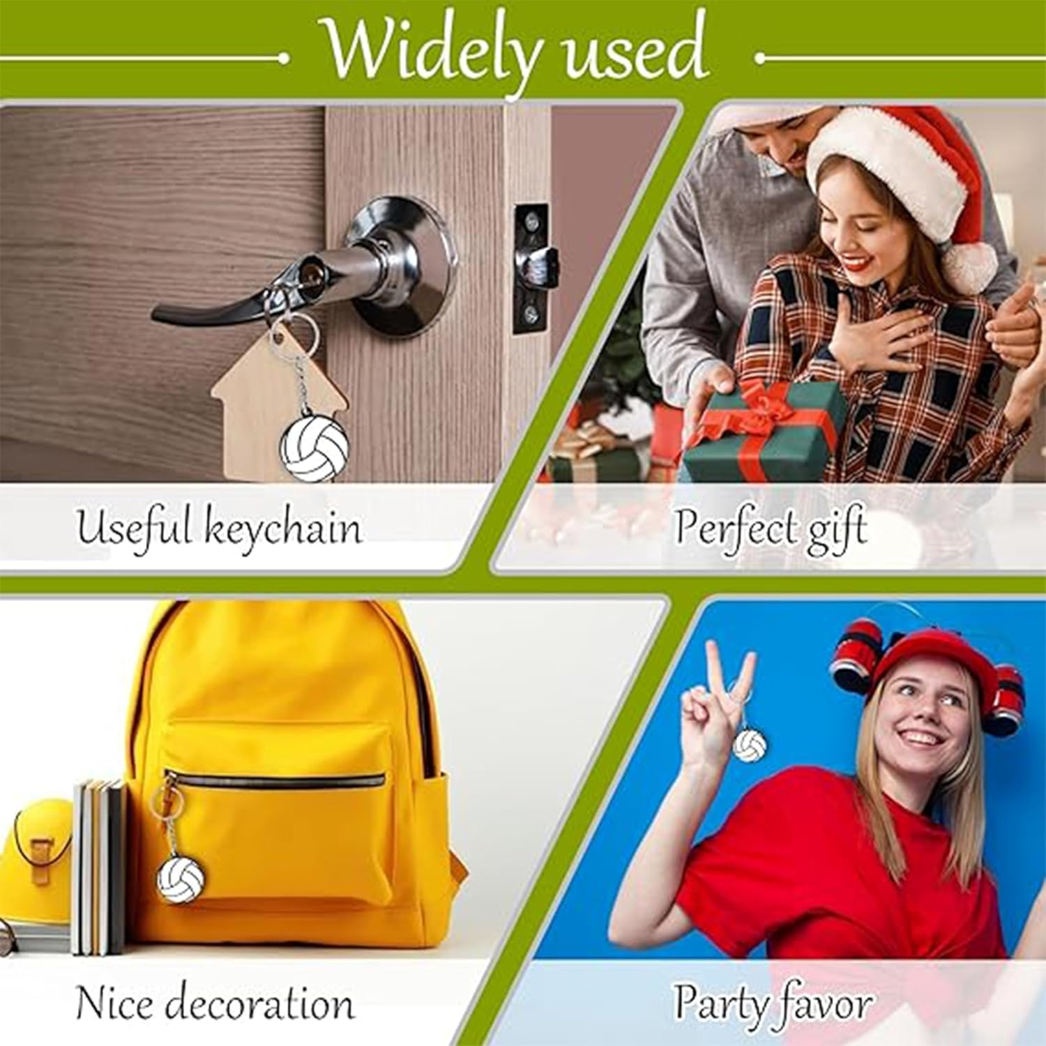 20 Pack Volleyball Keychains, Cute Sports Party Favors, DIY Name Tags, School Rewards, Volleyball Gifts for Kids, Small Team Souvenirs, Sports Ball Keychains image number 4